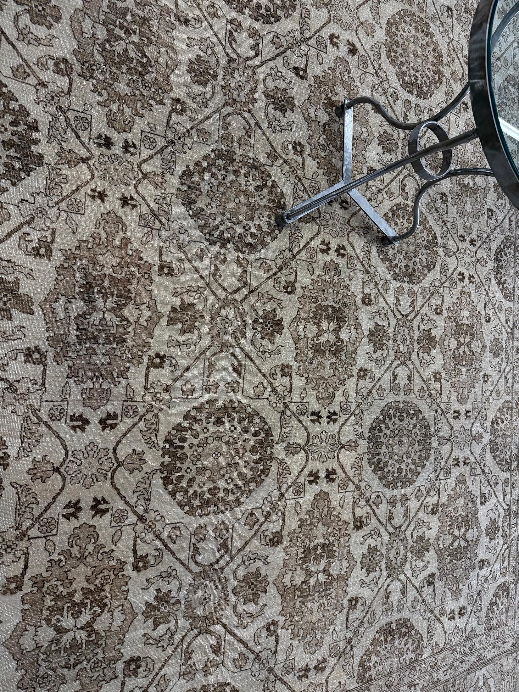 XXIe siècle et contemporain Mehraban - Tapis de style Mahal à motifs vintage D5137 en vente