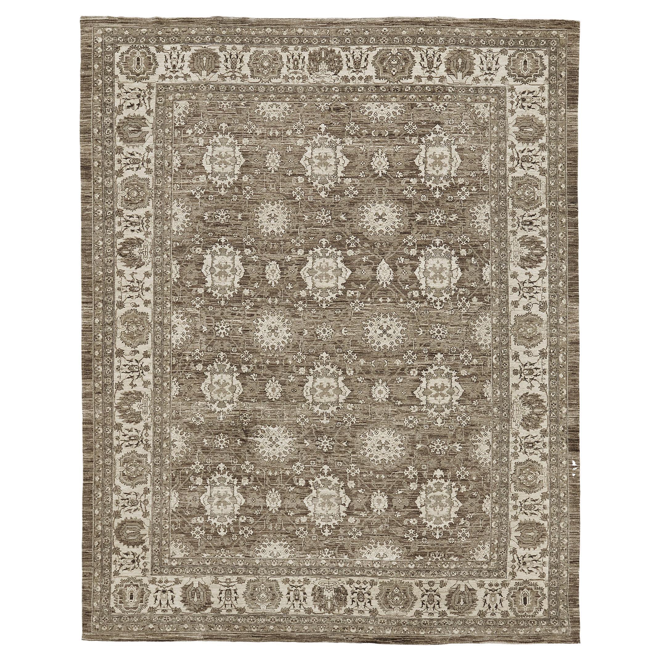 Mehraban - Tapis de style Mahal à motifs vintage D5137