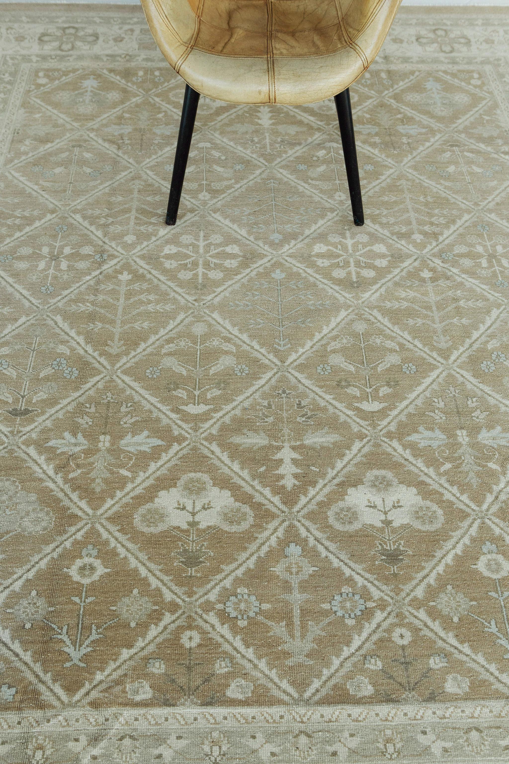 Mehraban Vintage-Teppich im Mahal-Paneeldesign im Vintage-Stil D5141 im Zustand „Neu“ im Angebot in WEST HOLLYWOOD, CA