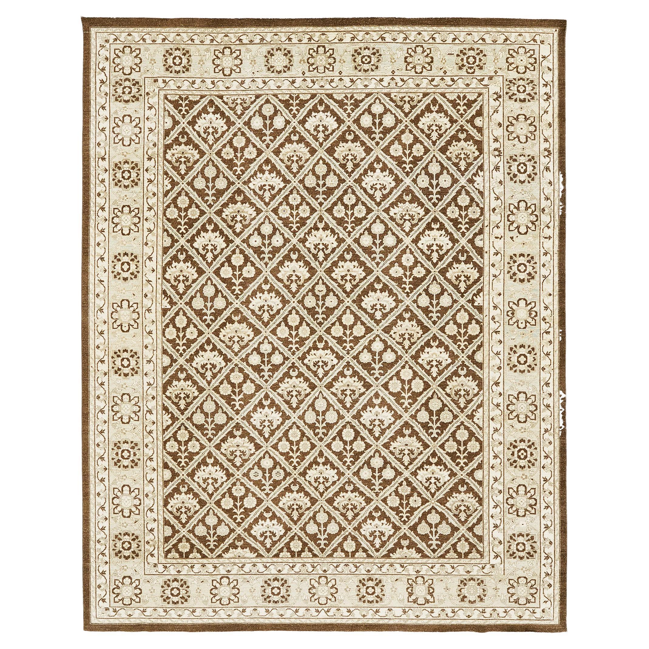 Mehraban Alfombra con diseño de paneles Mahal estilo vintage D5141