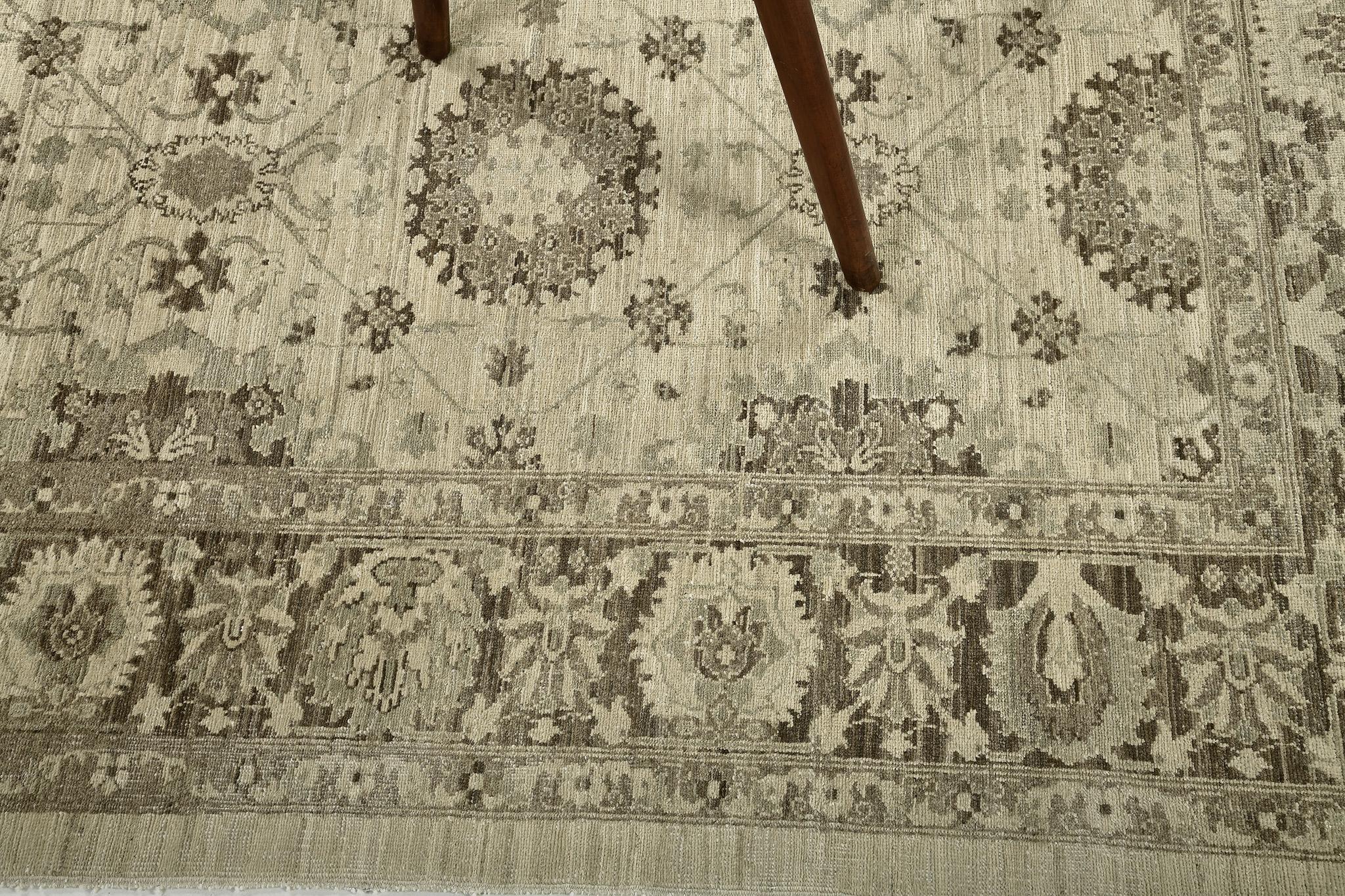 Contemporary Mehraban Vintage Style Mahal Revival Rug For Sale
