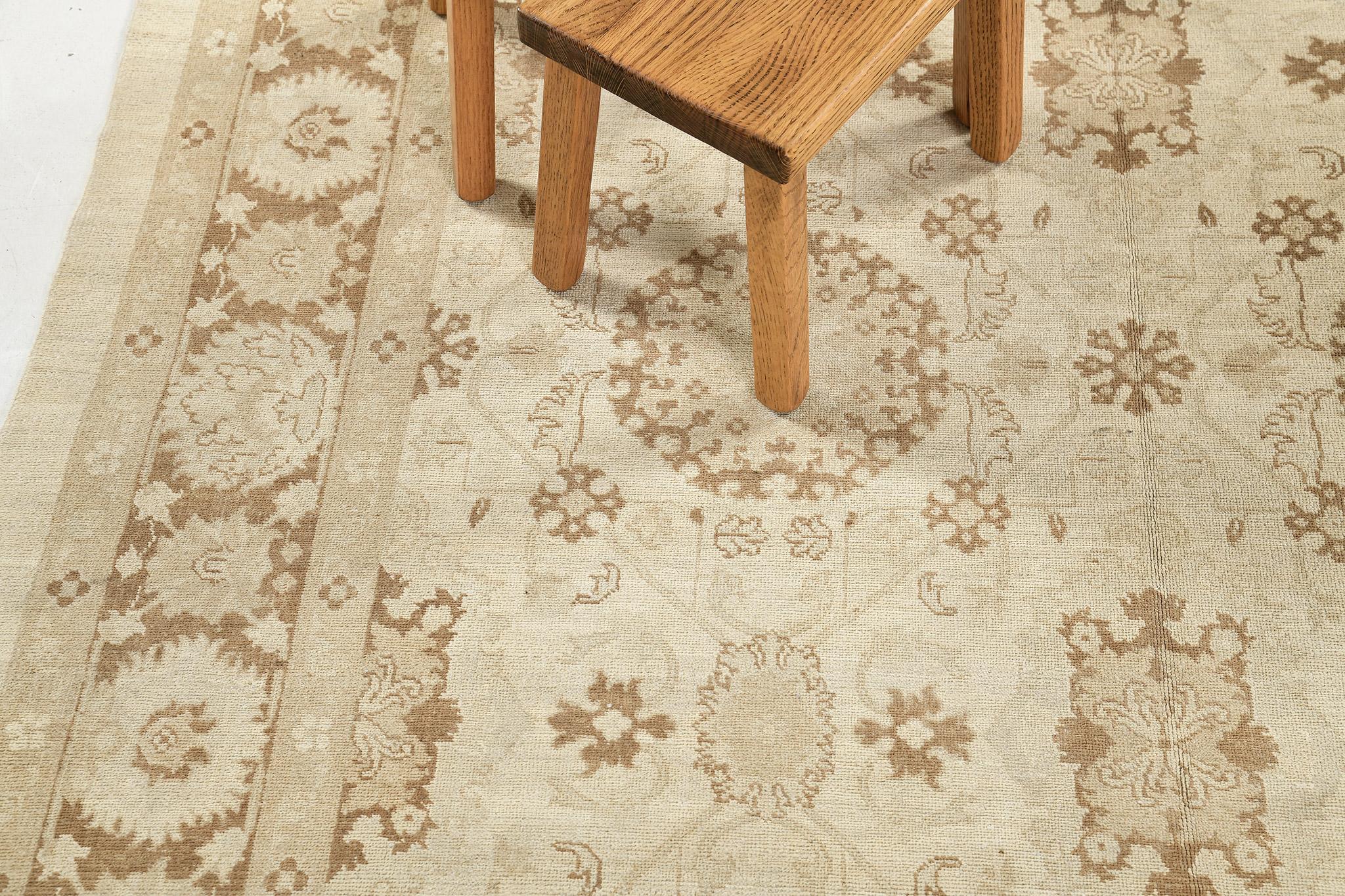 Afghan Mehraban Vintage Style Mahal Style Rug Rapture Collection D5137 For Sale