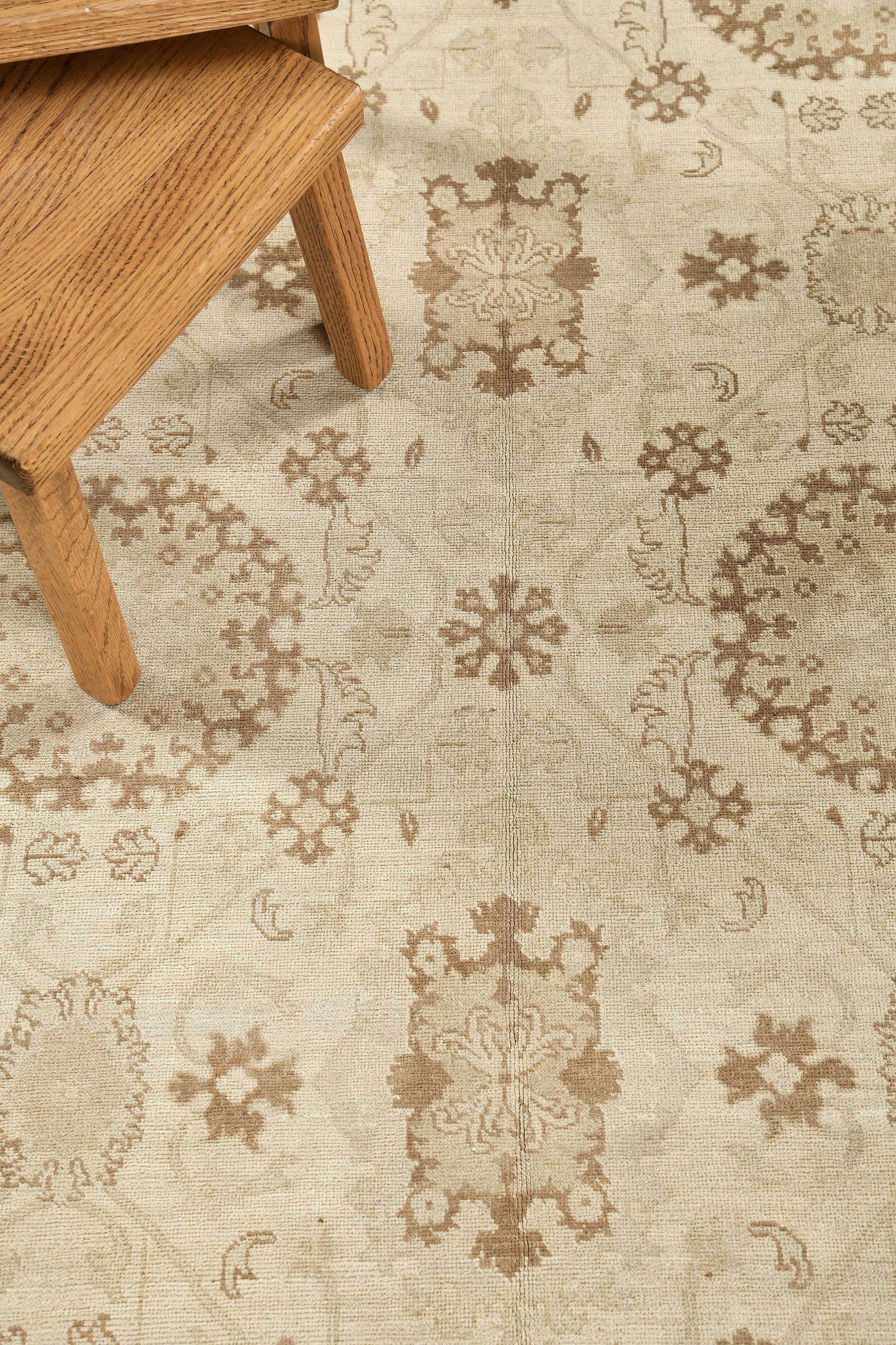 Hand-Knotted Mehraban Vintage Style Mahal Style Rug Rapture Collection D5137 For Sale