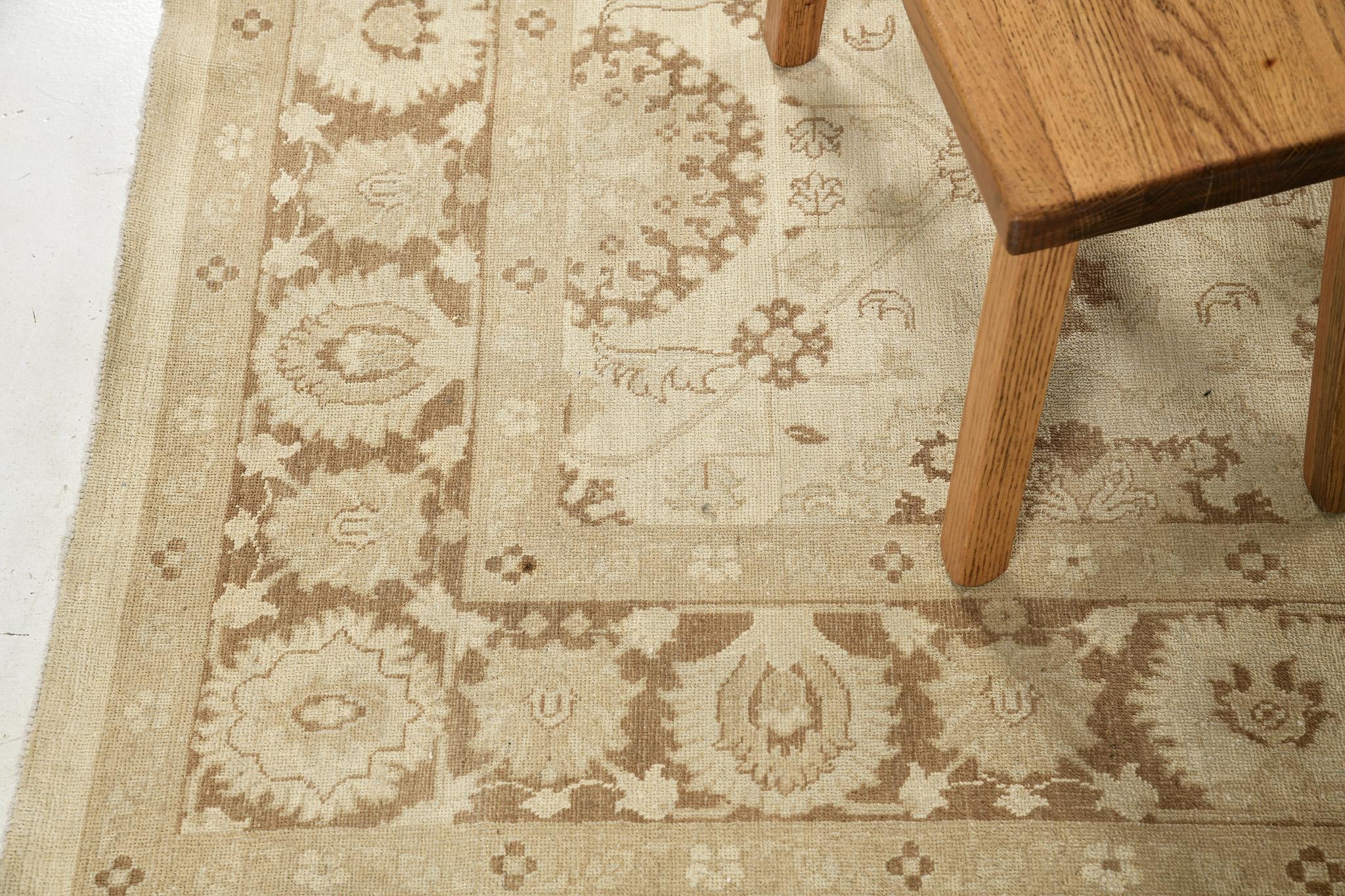 Mehraban Vintage Style Mahal Style Rug Rapture Collection D5137 For Sale 2