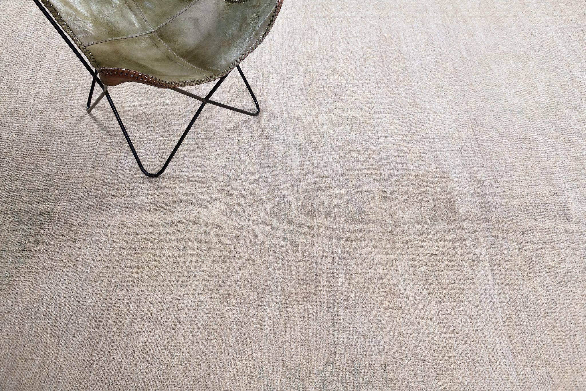 Mehraban Alfombra de Diseño Oushak Estilo Vintage D5120 Anudado a mano en venta