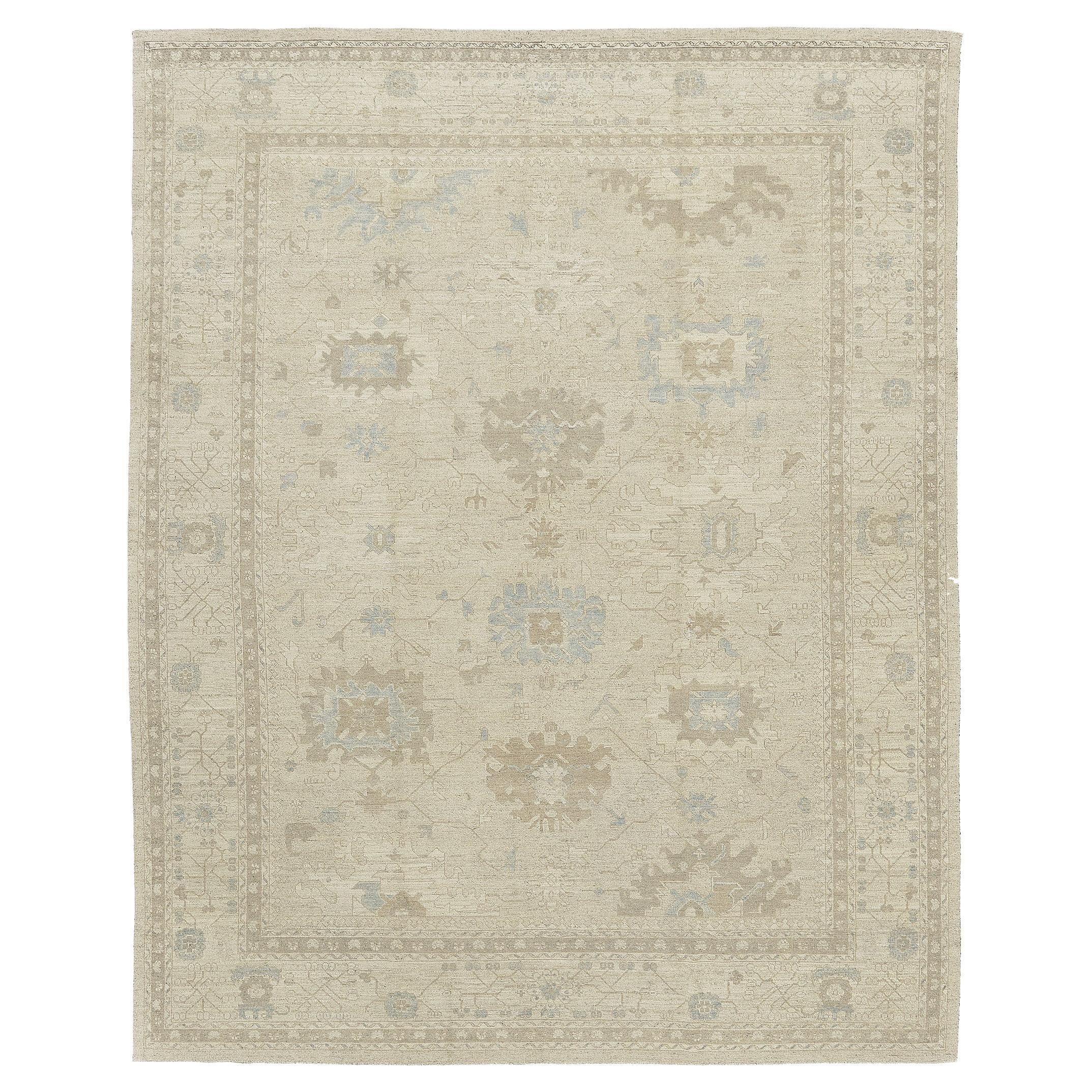 Mehraban - Tapis design Oushak de style vintage D5123