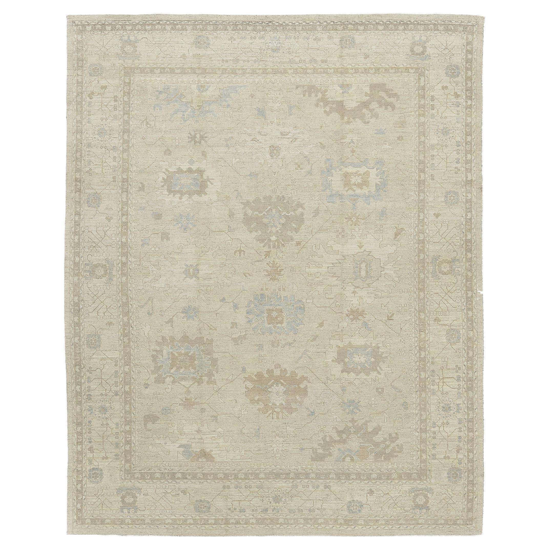 Mehraban Vintage Style Oushak Design Rug D5123 For Sale