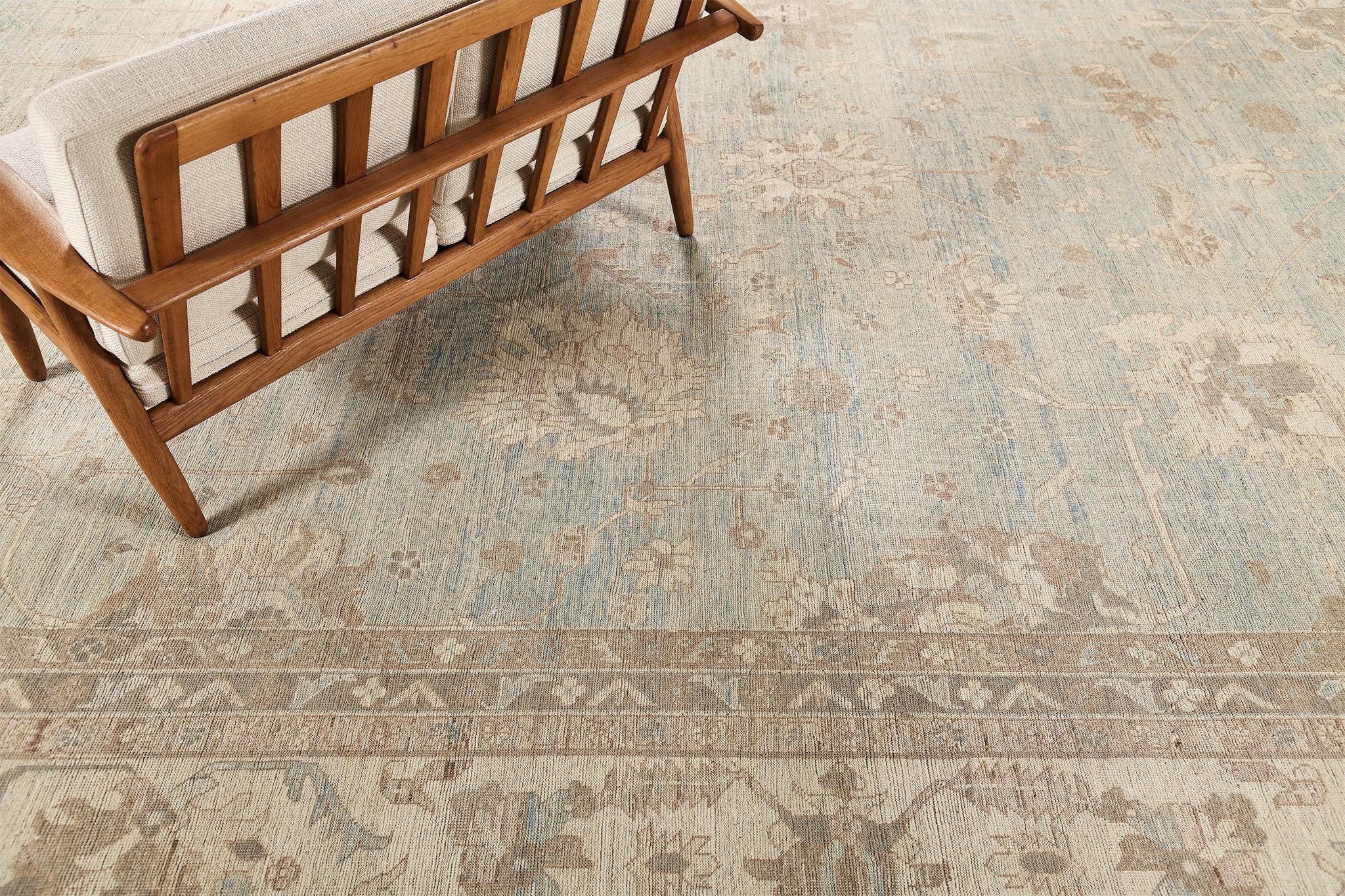 XXI secolo e contemporaneo Mehraban Rugs in stile vintage Oushak Re-Creation Collection Safira in vendita