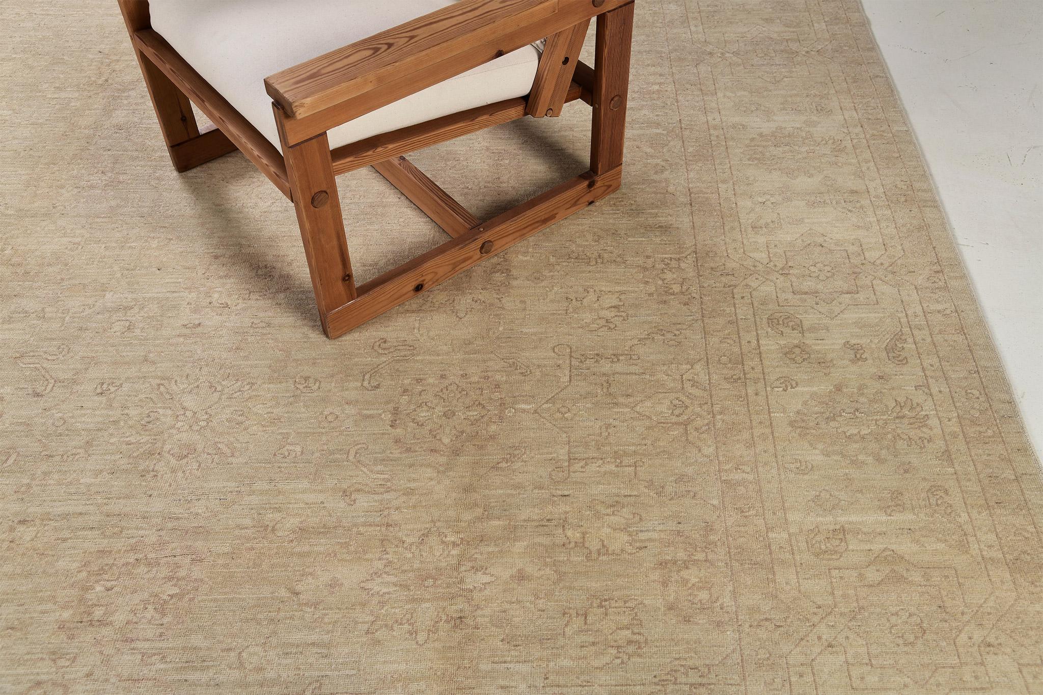 Tapis Mehraban de style néo-Oushak vintage en vente 3