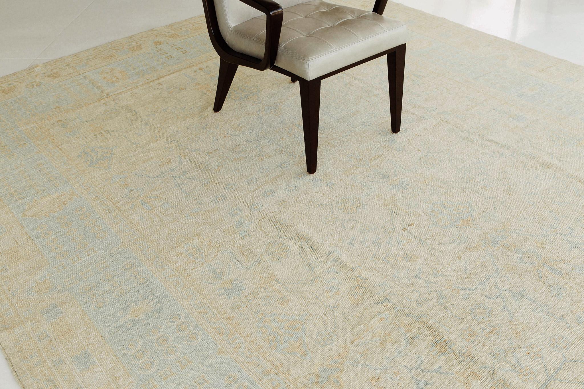 Pakistanais Tapis Mehraban de style néo-Oushak vintage en vente