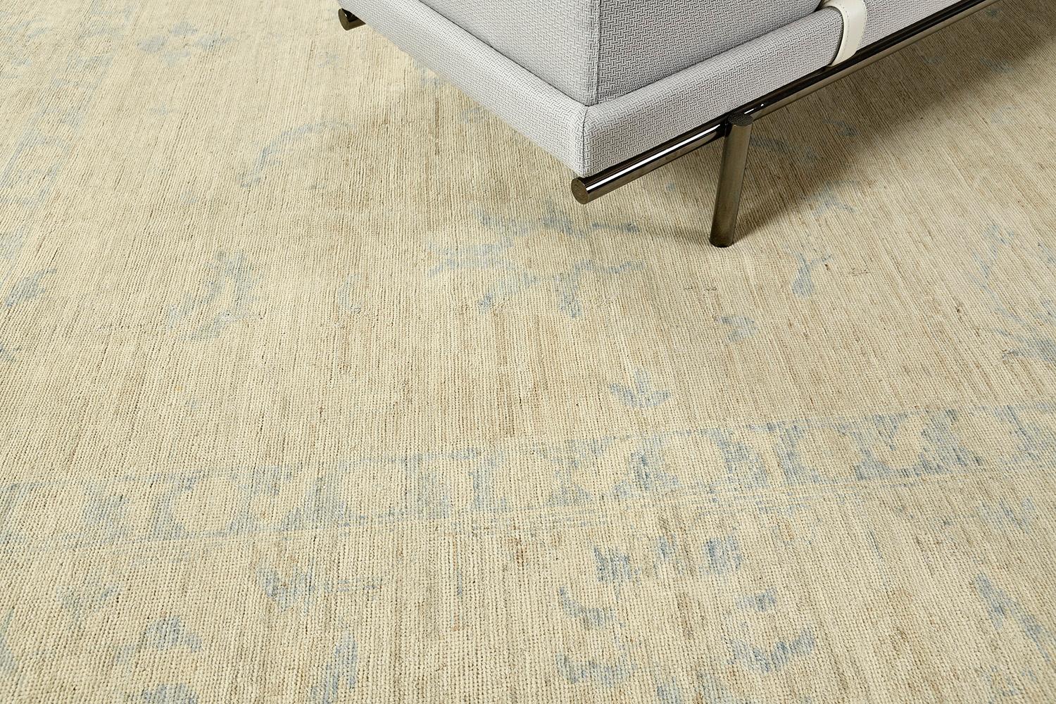 Noué à la main Tapis Mehraban de style néo-Oushak vintage en vente