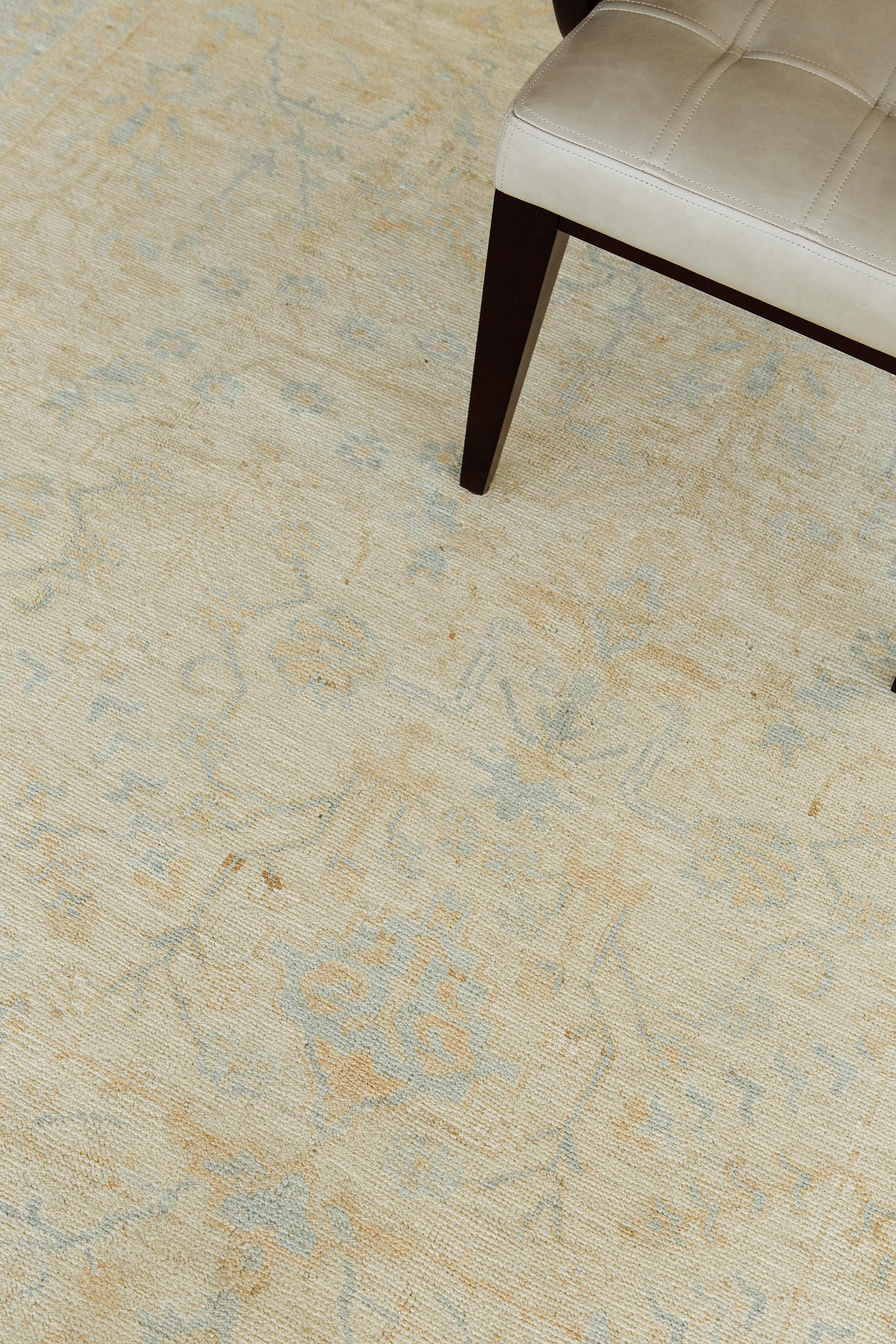 Noué à la main Tapis Mehraban de style néo-Oushak vintage en vente