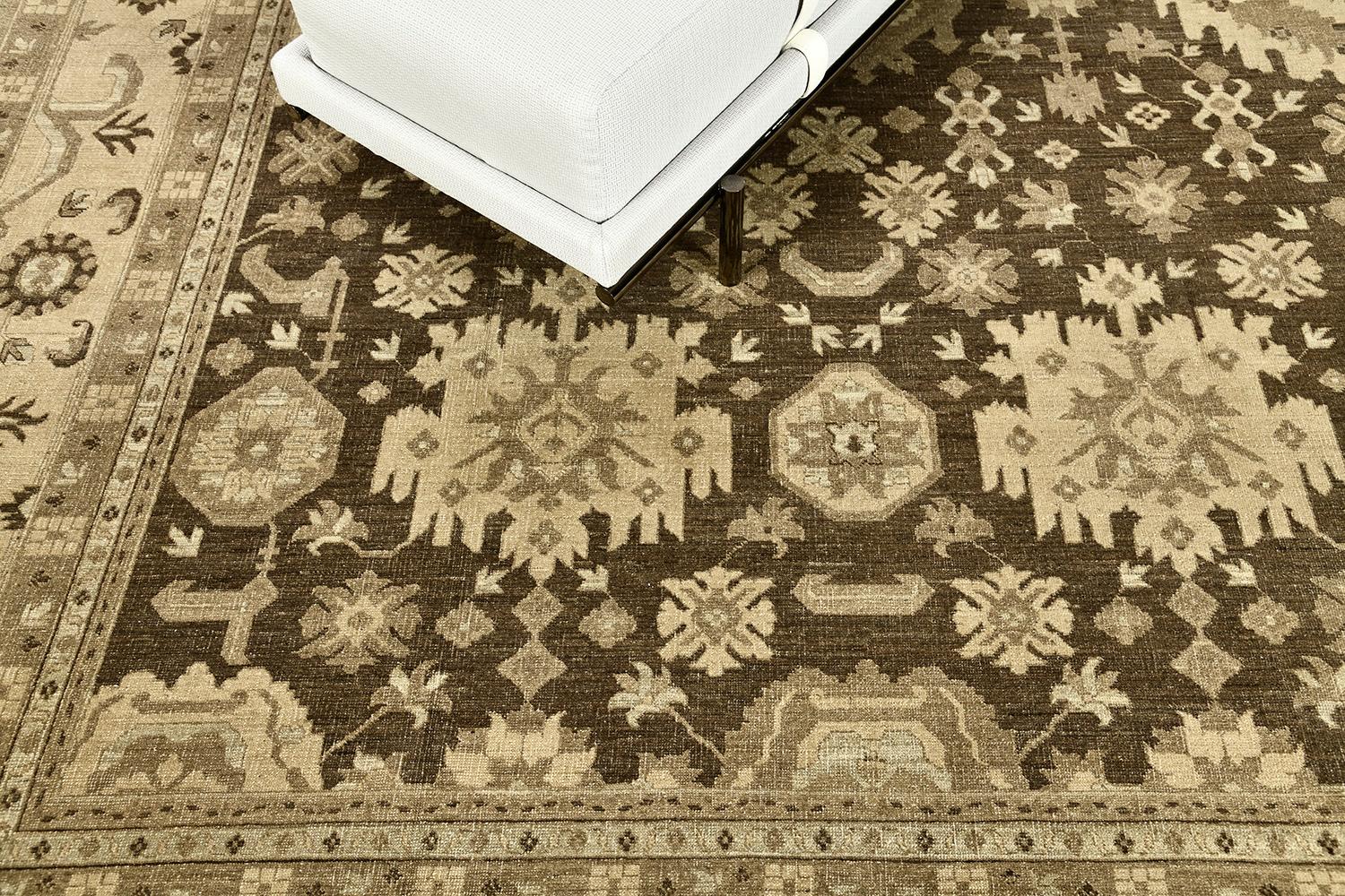 Mehraban Oushak Revival-Teppich im Vintage-Stil im Zustand „Neu“ im Angebot in WEST HOLLYWOOD, CA