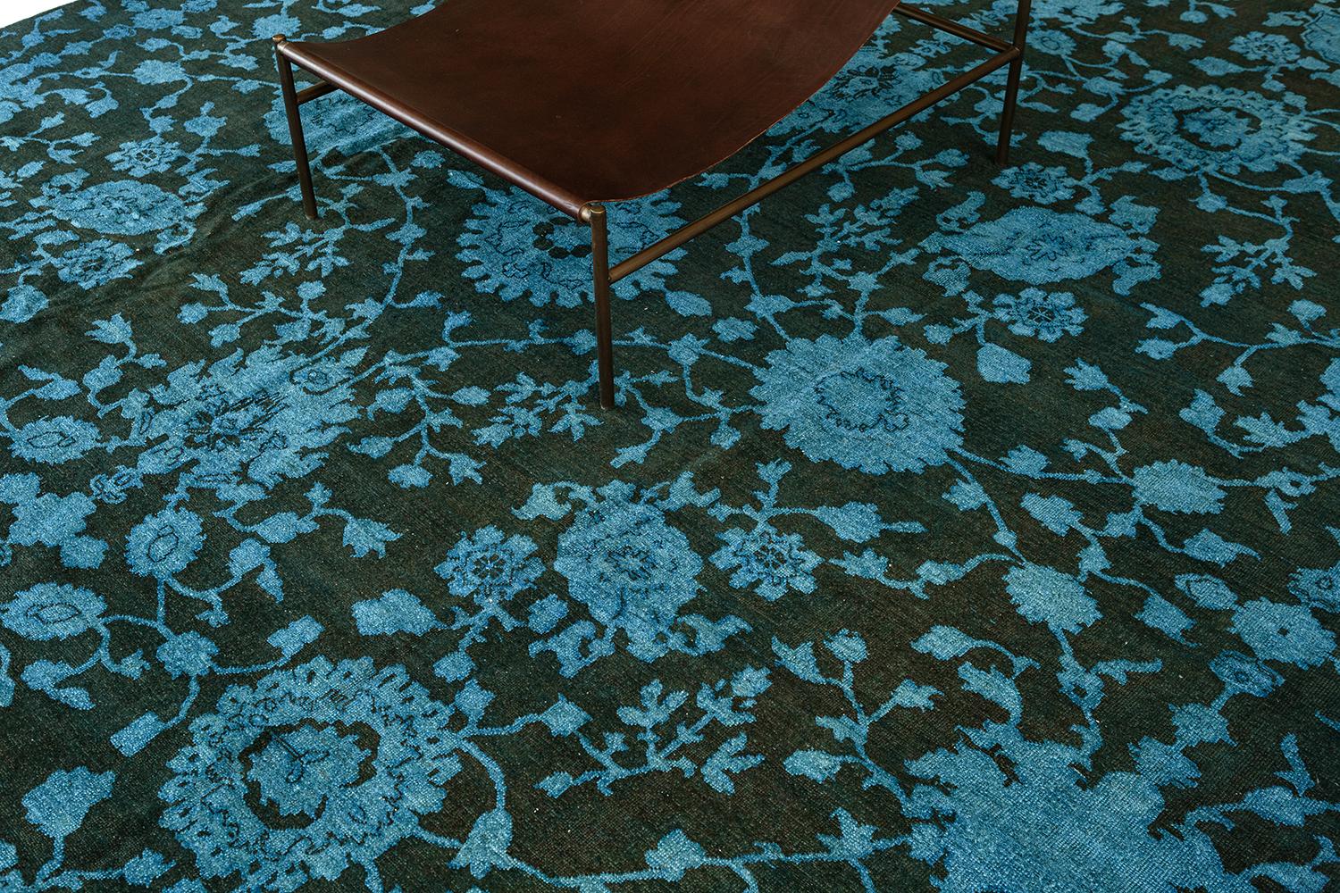 Mehraban Alfombra de Diseño Transicional Estilo Vintage Sobreteñida Anudado a mano en venta