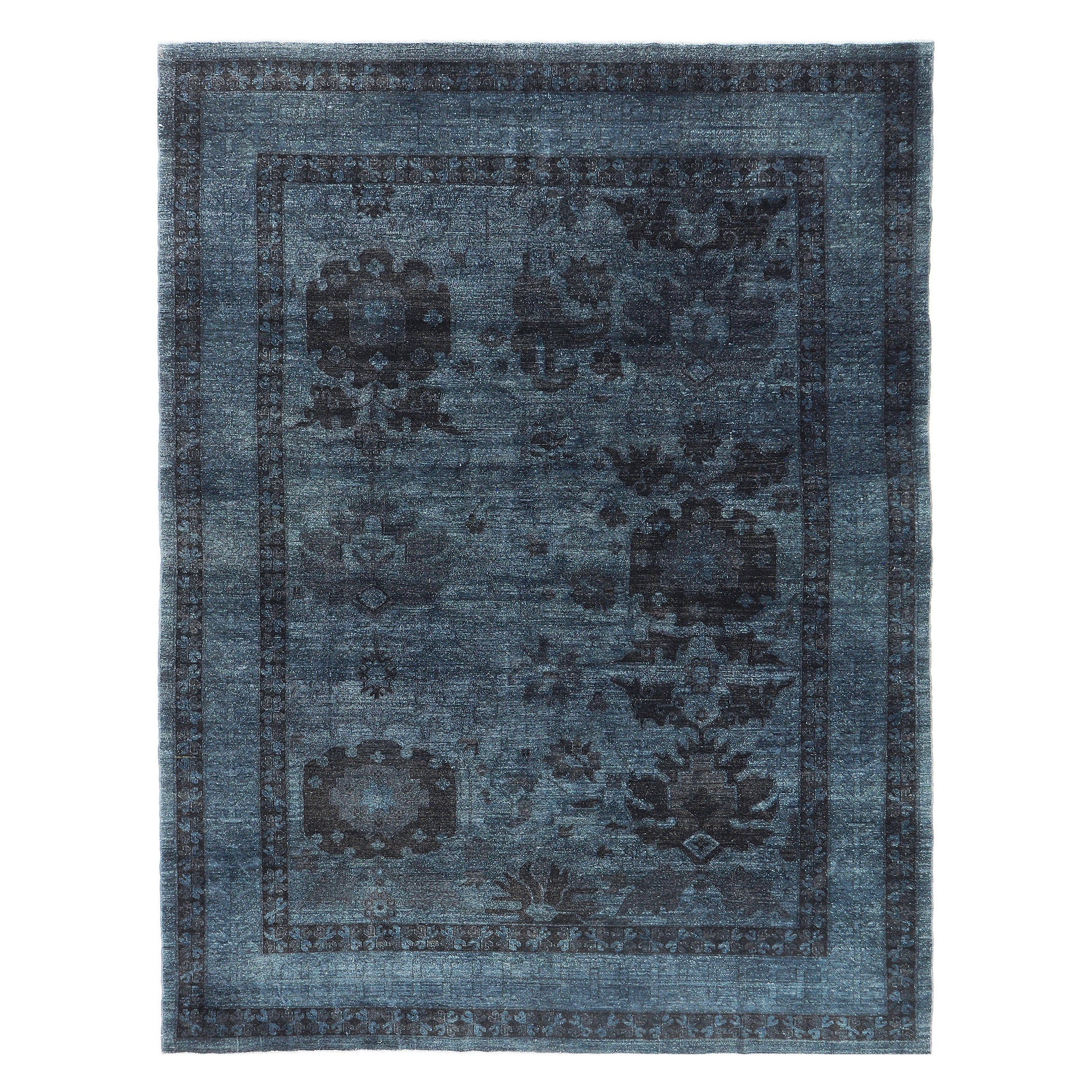 Tapis Mehraban de style vintage surteint à motif Oushak