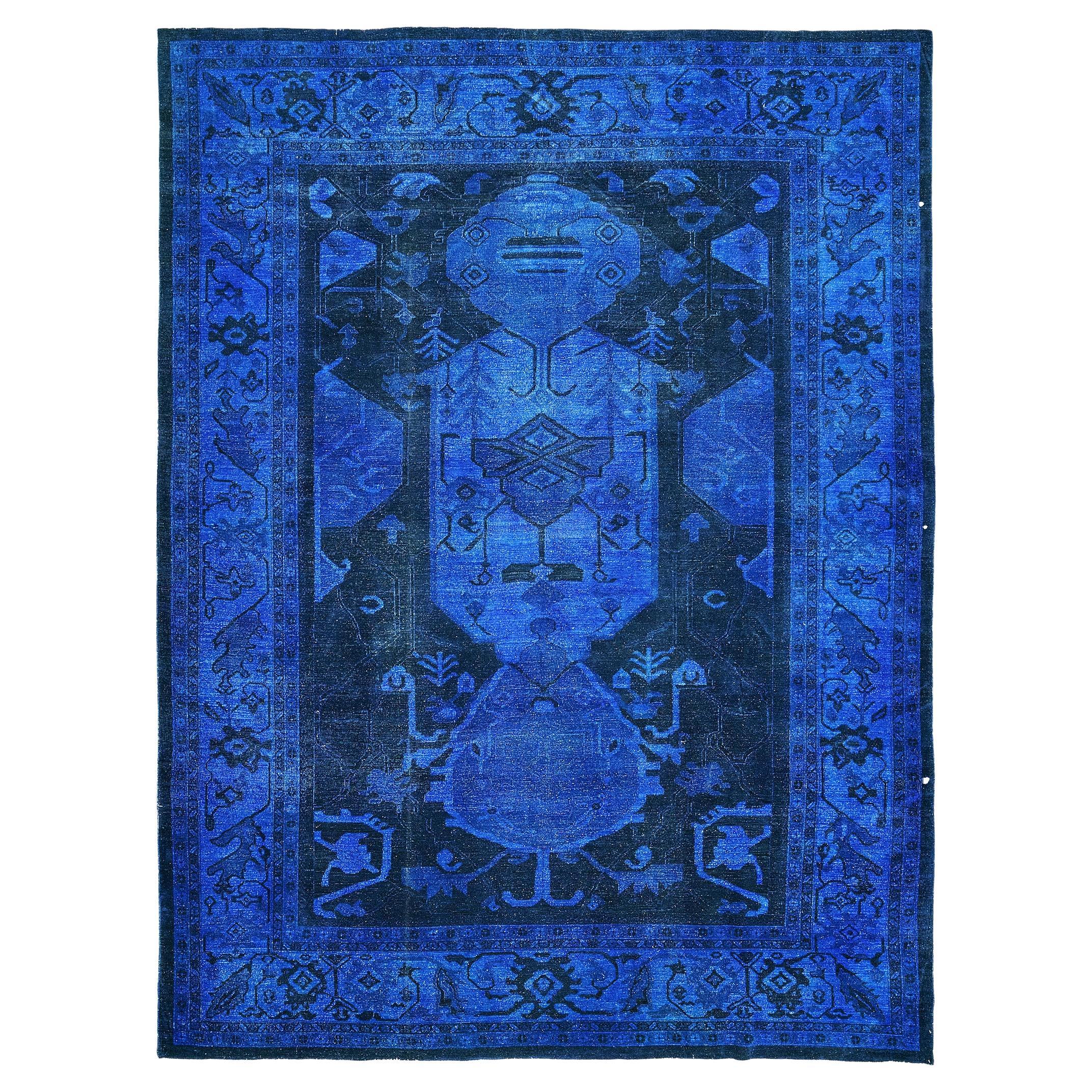 Mehraban Vintage Style Overdyed Rapture Collection Rug For Sale