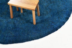 Mehraban Vintage Style Overdyed Sultanabad Design Round Rug