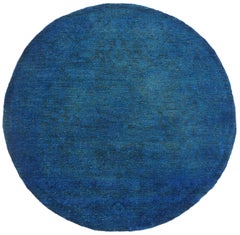Mehraban Vintage Style Overdyed Sultanabad Design Round Rug