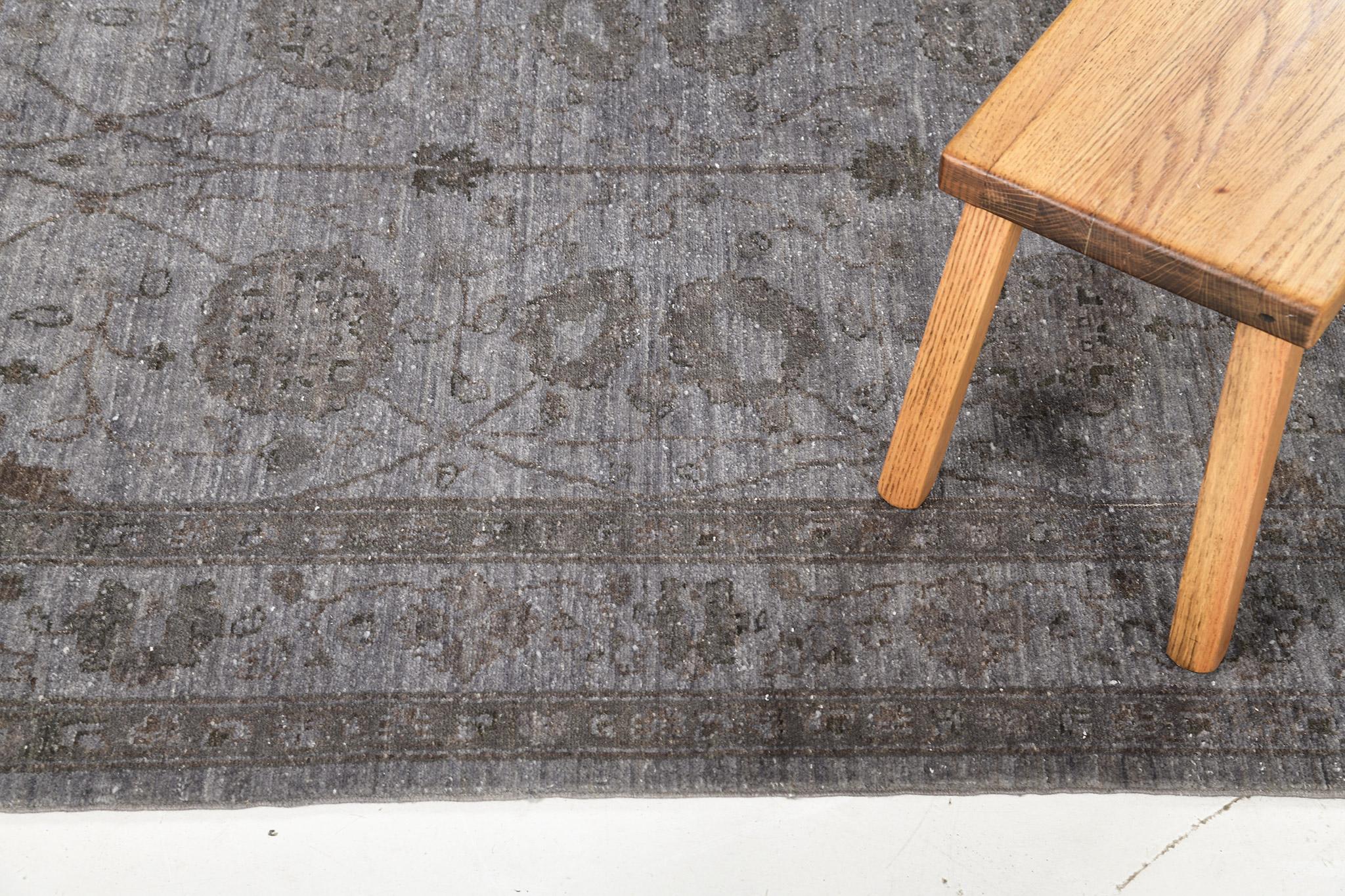 Hand-Knotted Overdyed Agra Design Rug For Sale