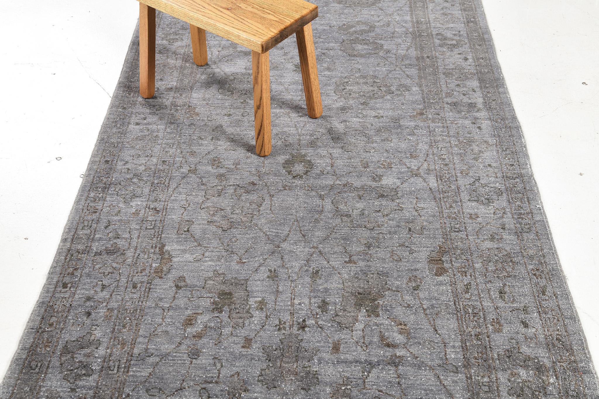 Overdyed Agra Design Rug In New Condition For Sale In WEST HOLLYWOOD, CA