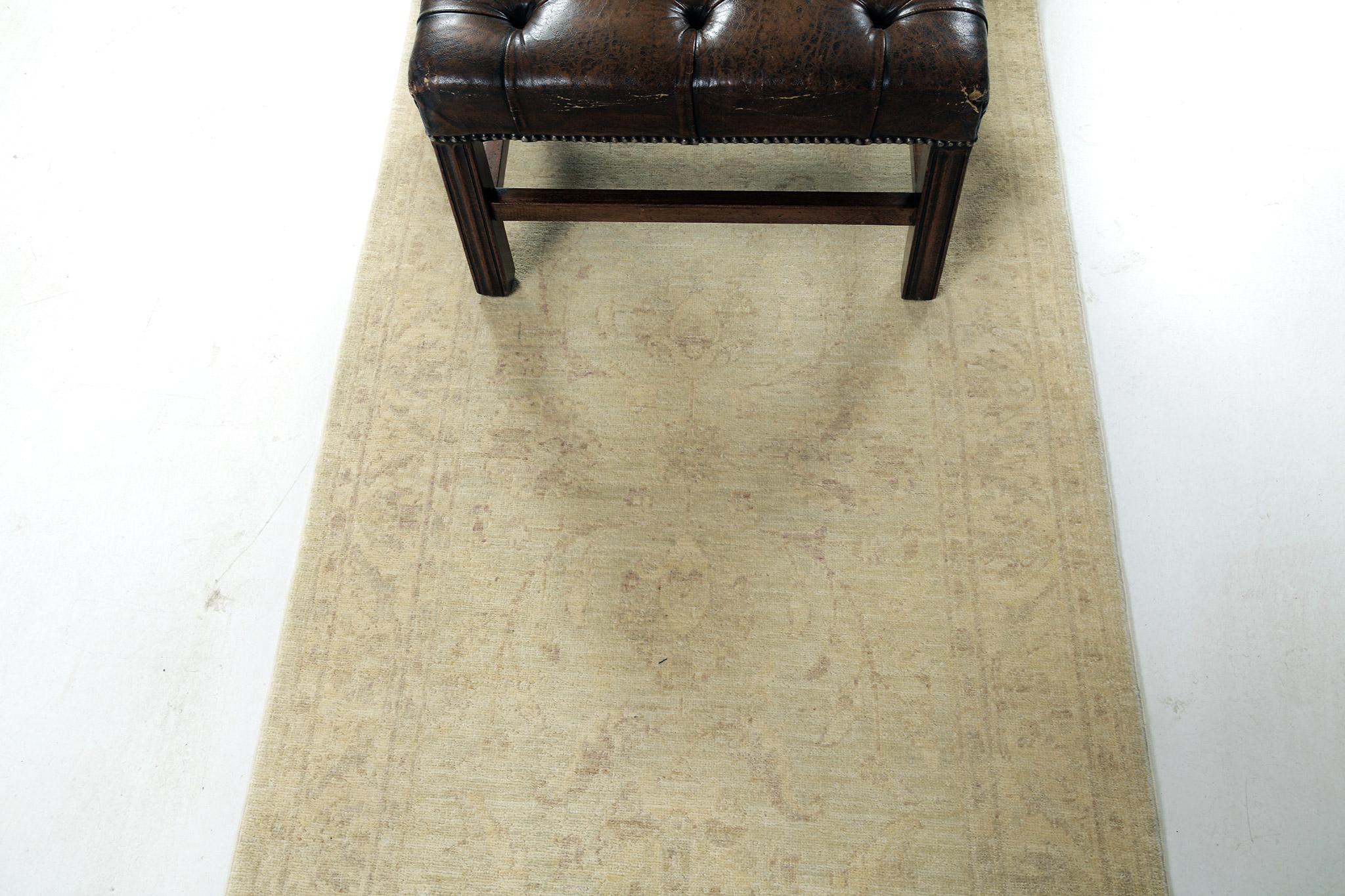 Mehraban Vintage Style Rapture Collection Oushak Design Rug In New Condition For Sale In WEST HOLLYWOOD, CA
