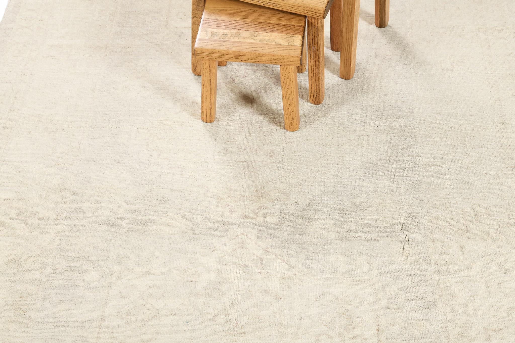 Hand-Knotted Mehraban Vintage Style Rapture Collection Sultanabad Design Rug For Sale