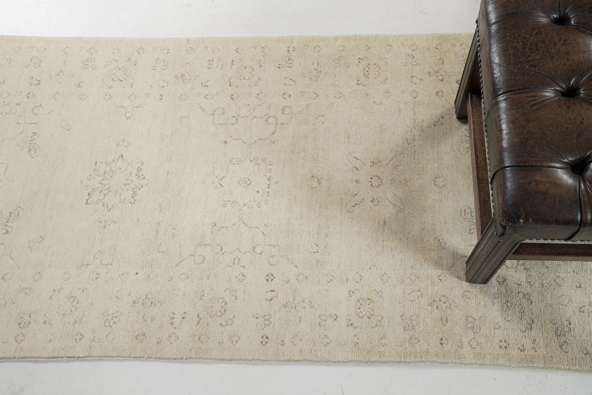 Noué à la main Tapis de couloir design Mehraban de la collection Rapture de Sultanabad de style vintage en vente