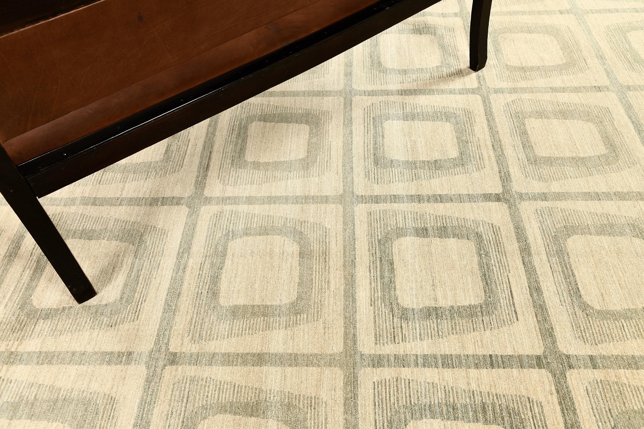A captivating rug that features a transitional design that complements the square pattern to the sage tone. Impressive techniques and patterns are beautifully featured which makes the rug more charming and adorable. Perfect for your contemporary and