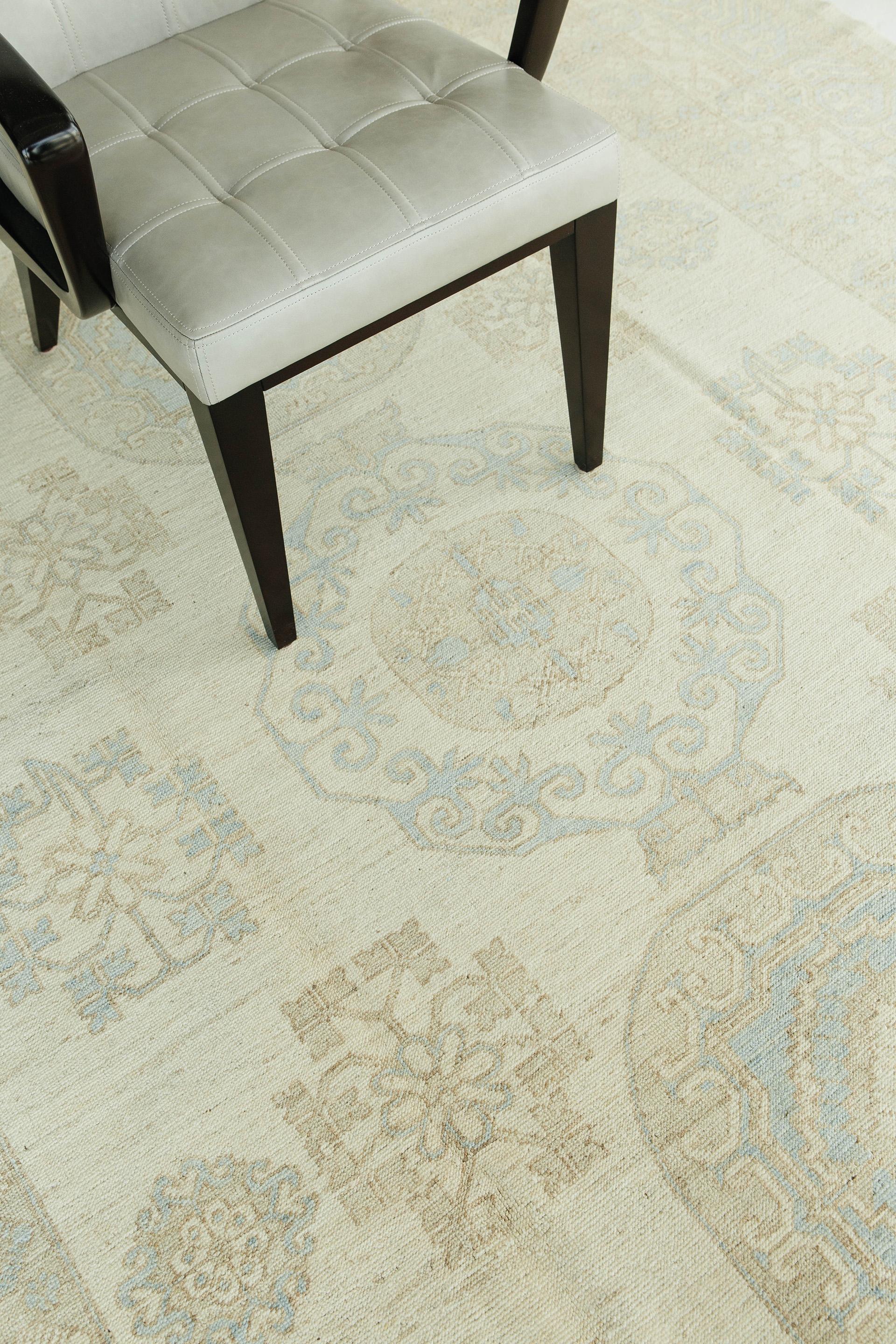 Mehraban Alfombra de Diseño Khotan Colección Safira Estilo Vintage Anudado a mano en venta