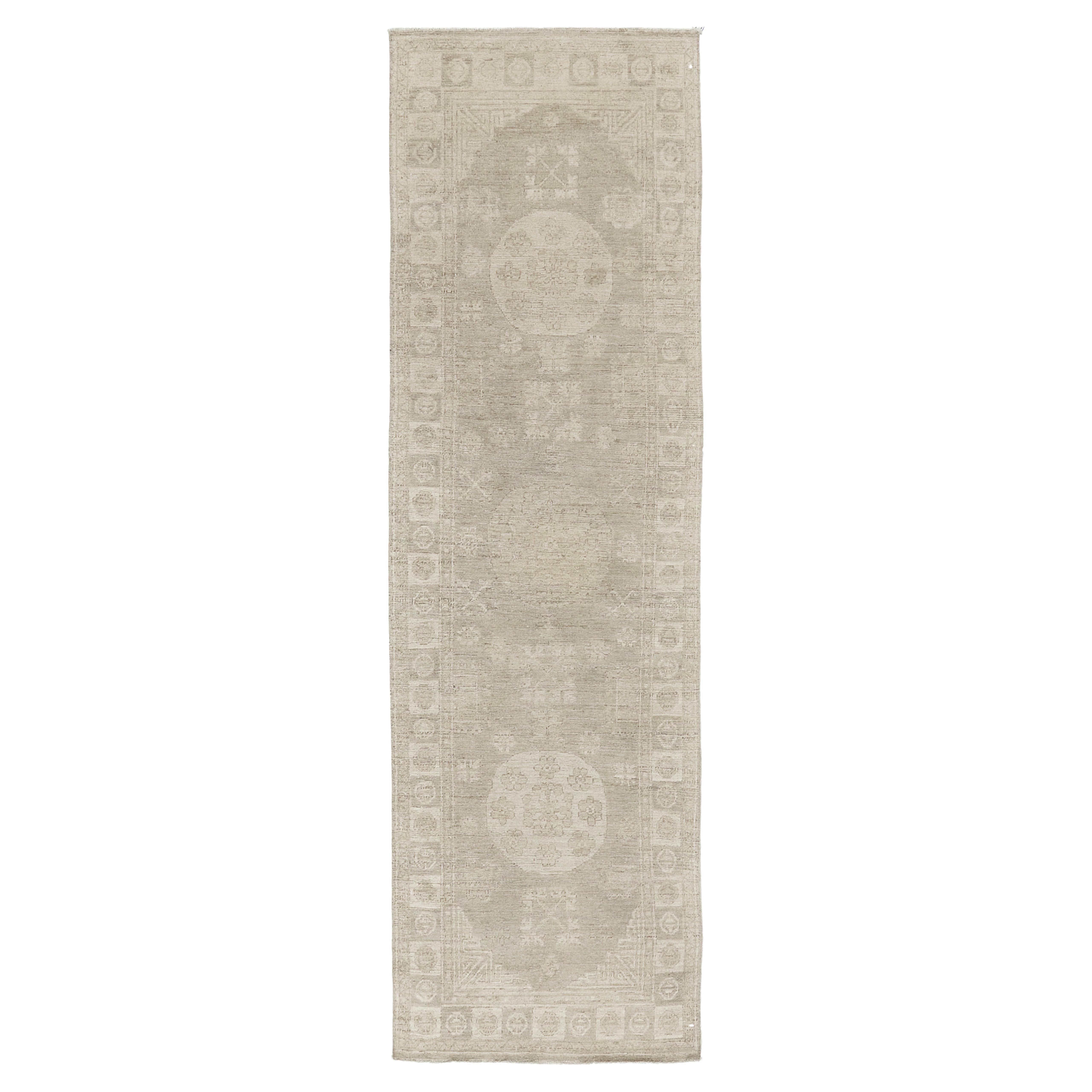 Mehraban Vintage Style Safira Collection Khotan Design Runner For Sale