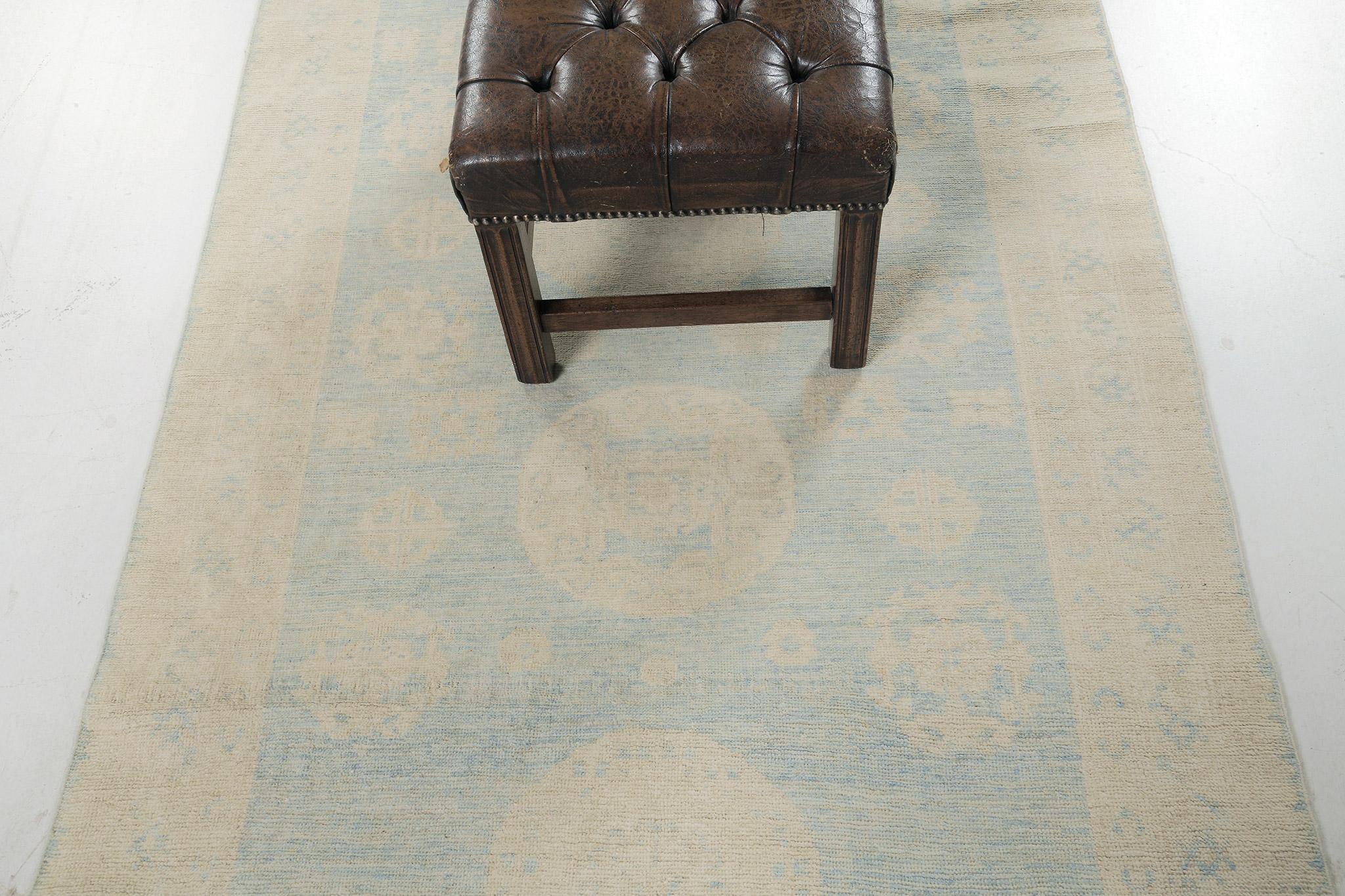 Mehraban Vintage Style Safira Collection Khotan Runner D5387 In New Condition For Sale In WEST HOLLYWOOD, CA