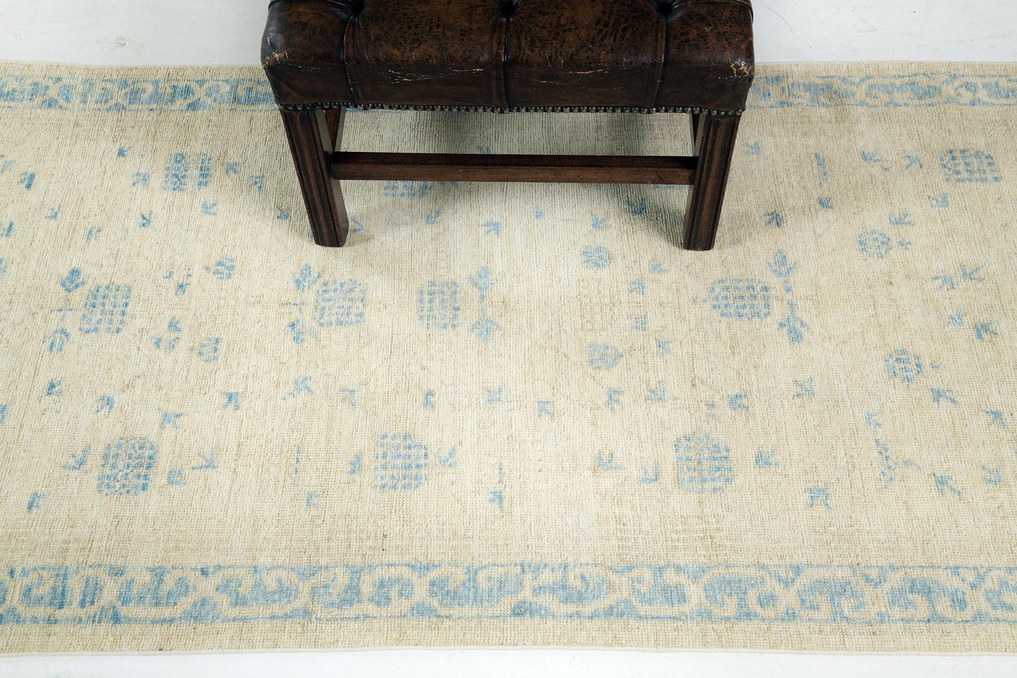 Mehraban Vintage Style Safira Collection Khotan Runner D5449 In New Condition For Sale In WEST HOLLYWOOD, CA