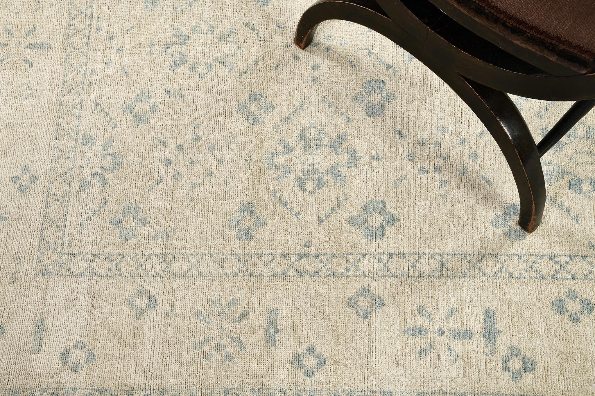 Hand-Knotted Mehraban Vintage Style Safira Collection Rug For Sale