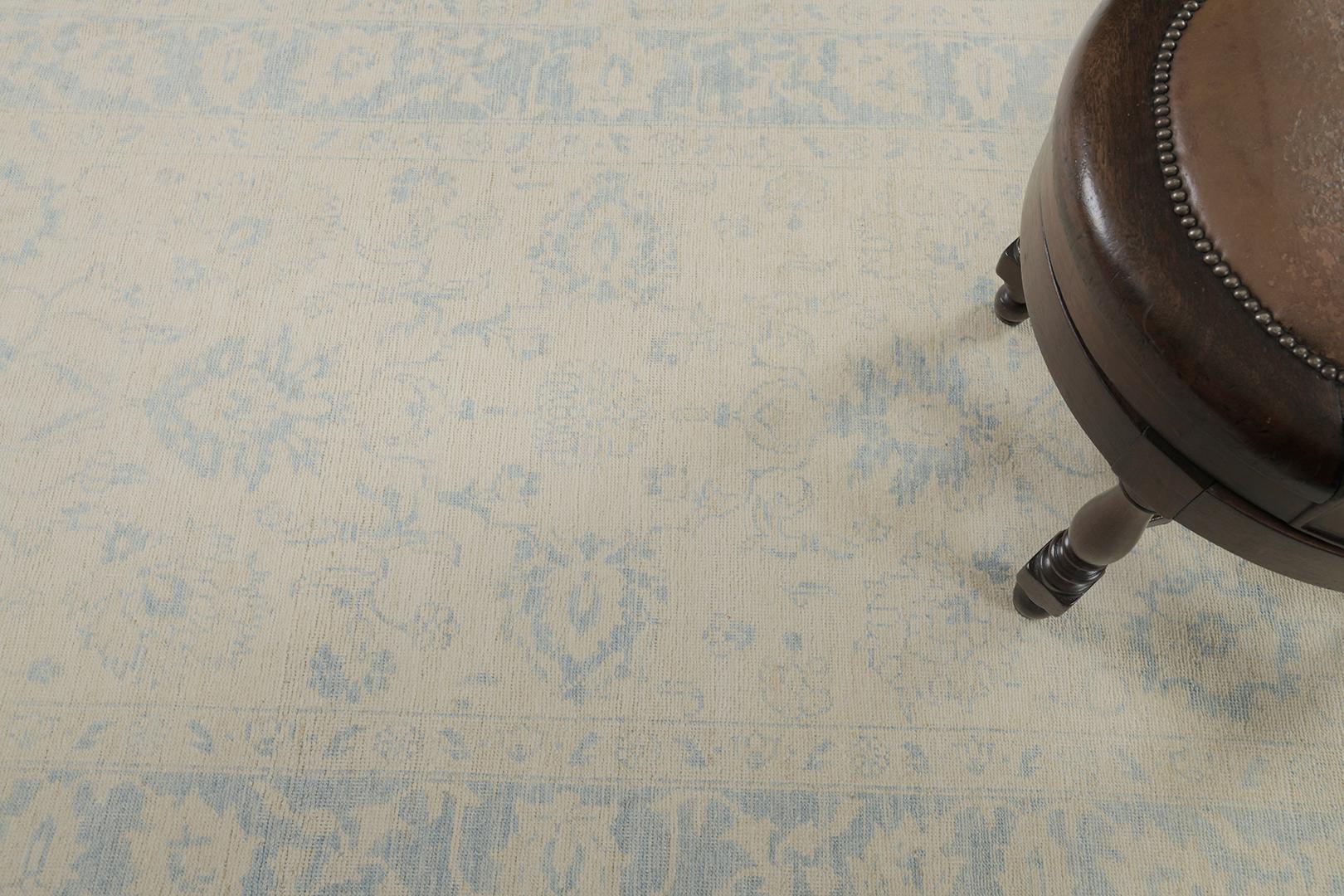 Hand-Knotted Mehraban Vintage Style Safira Collection Runner For Sale
