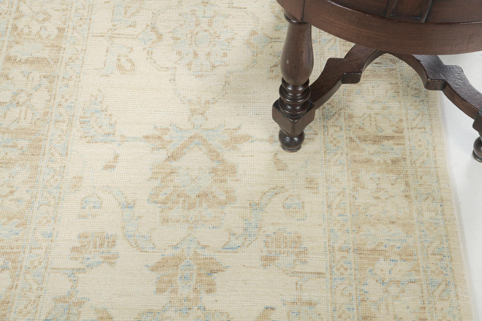 Hand-Knotted Mehraban Vintage Style Safira Collection Runner For Sale