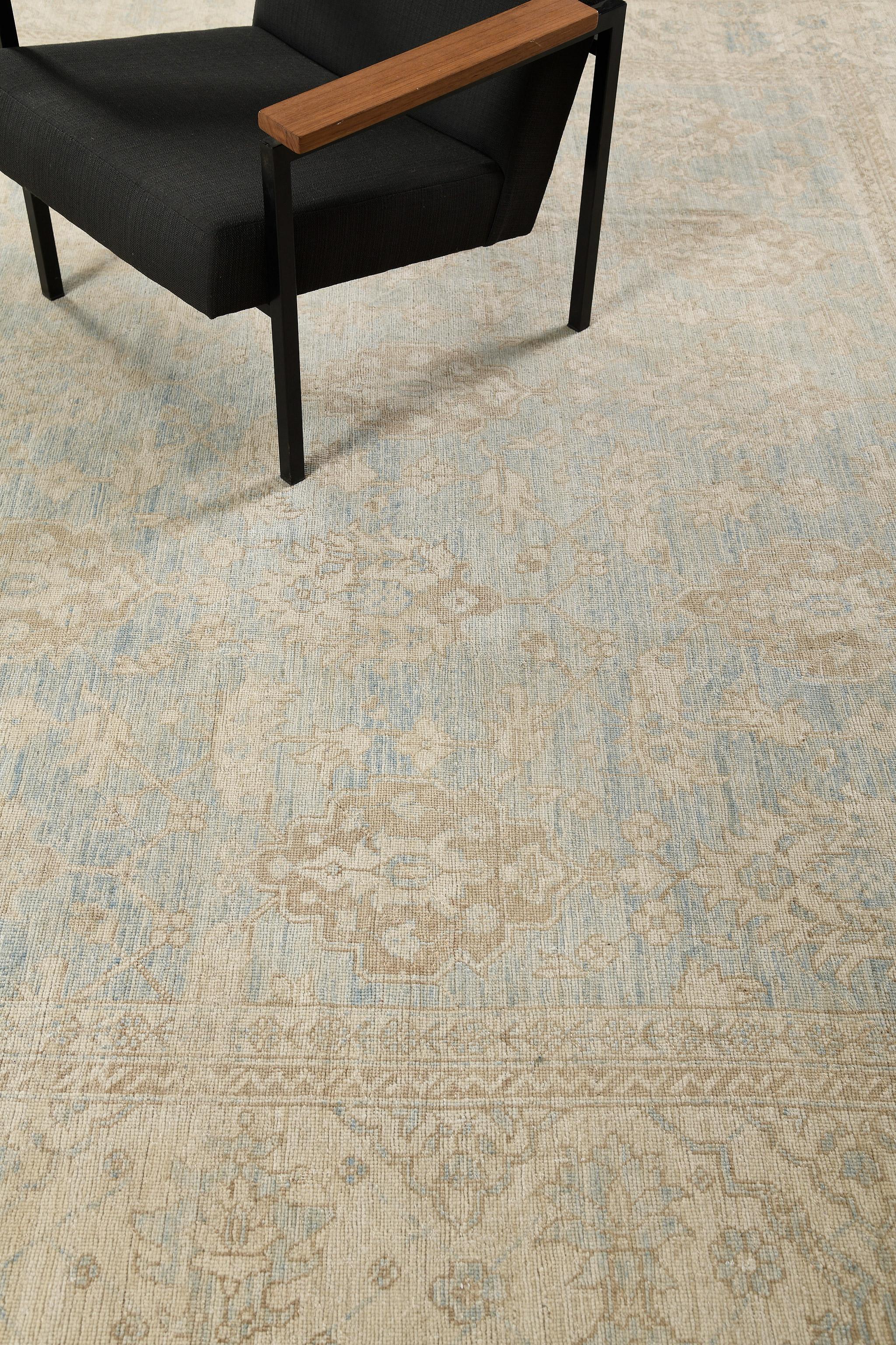 Mehraban Vintage Style Safira Collection Sultanabad Design Rug For Sale 6