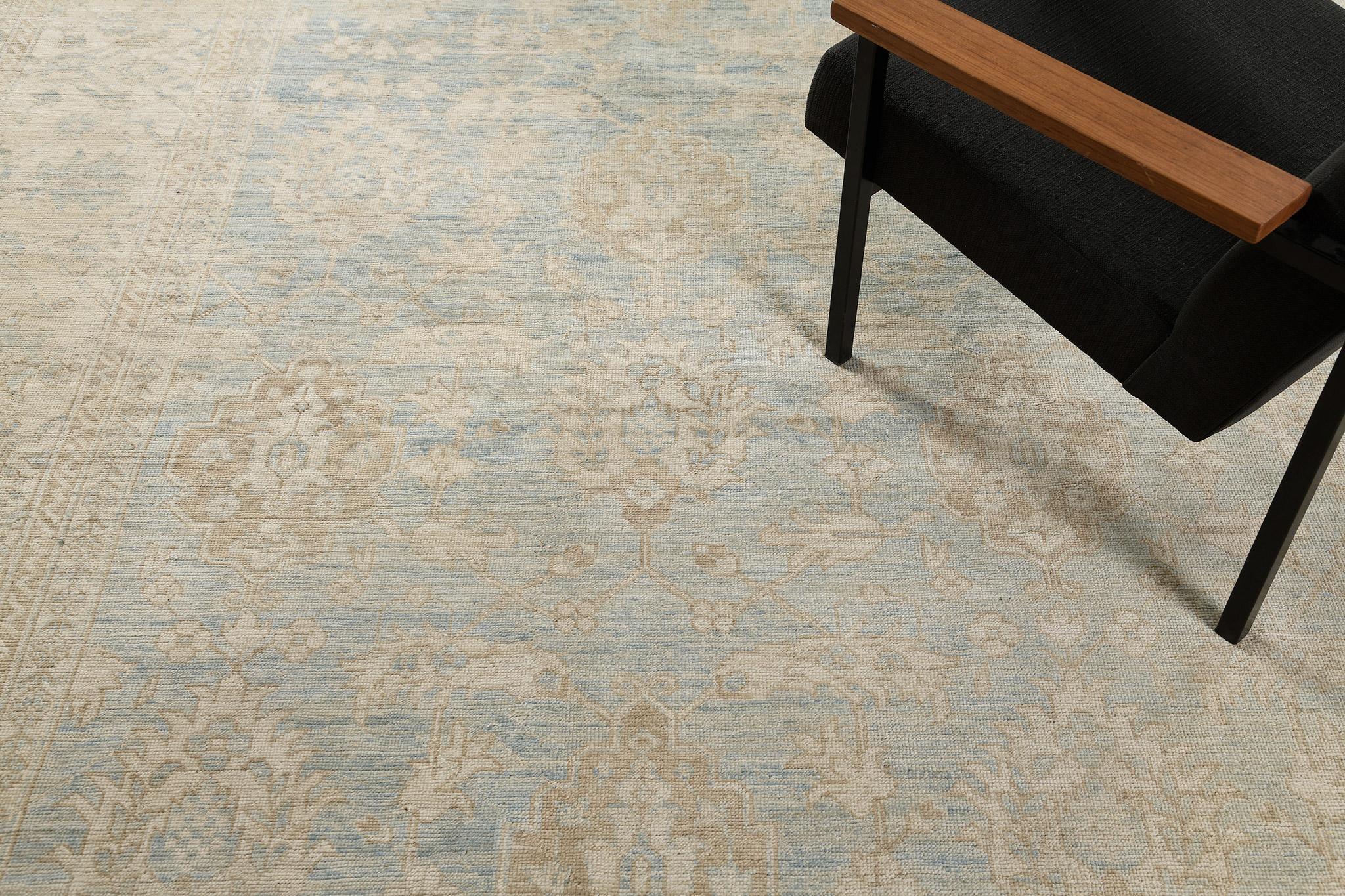 Mehraban Vintage Style Safira Collection Sultanabad Design Rug For Sale 7