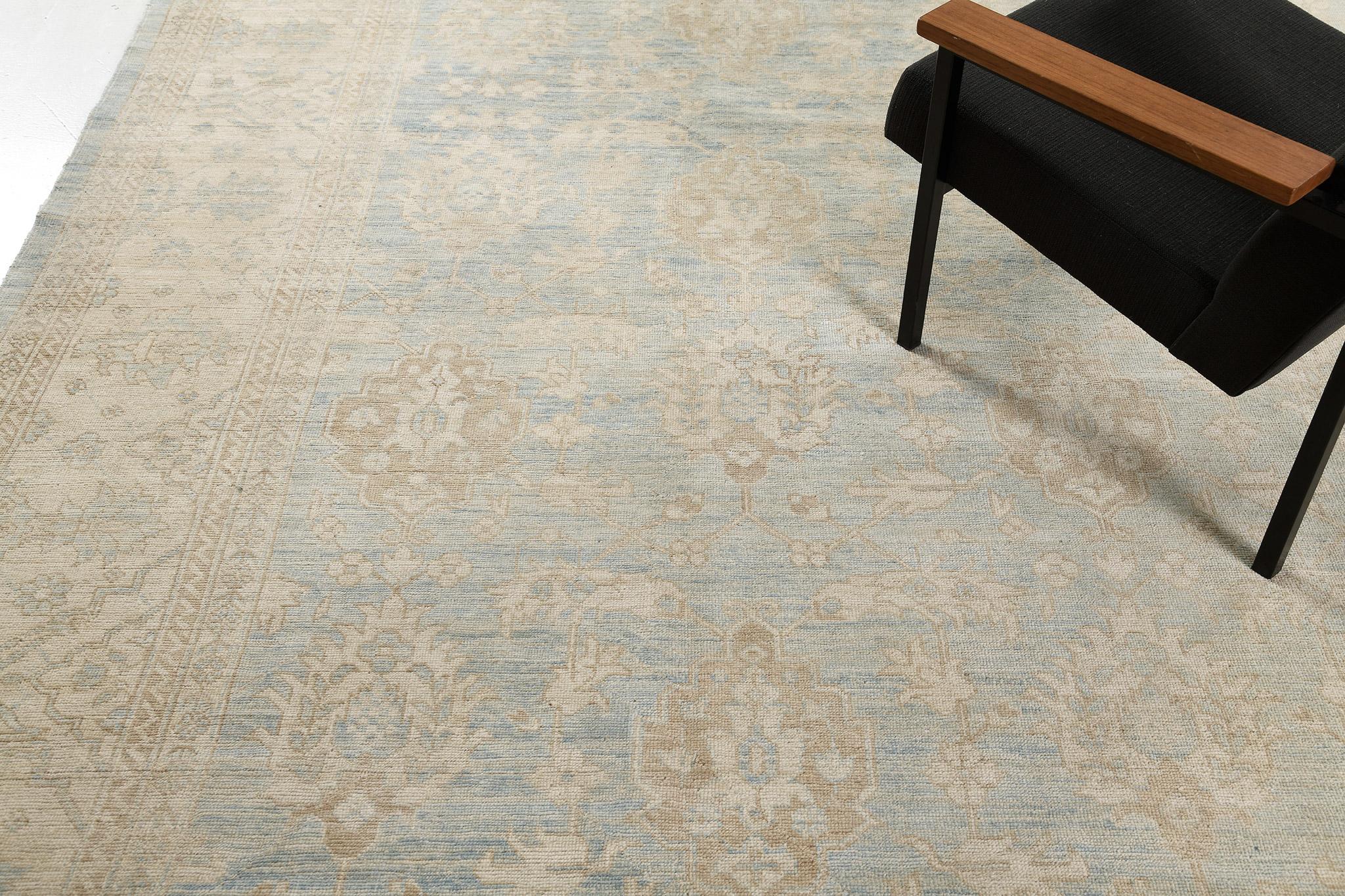 Mehraban Vintage Style Safira Collection Sultanabad Design Rug For Sale 8