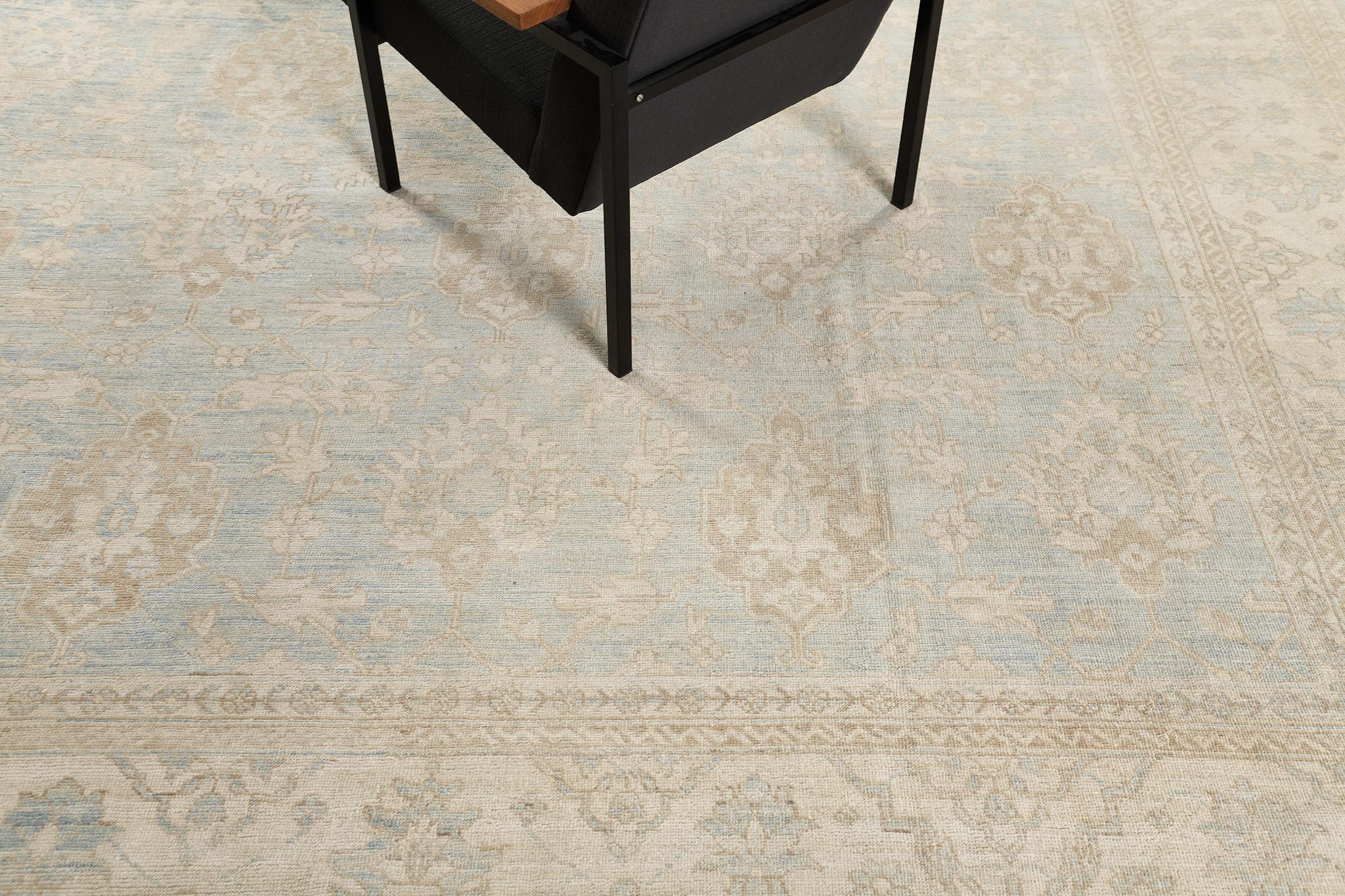 Mehraban Vintage Style Safira Collection Sultanabad Design Rug For Sale 9
