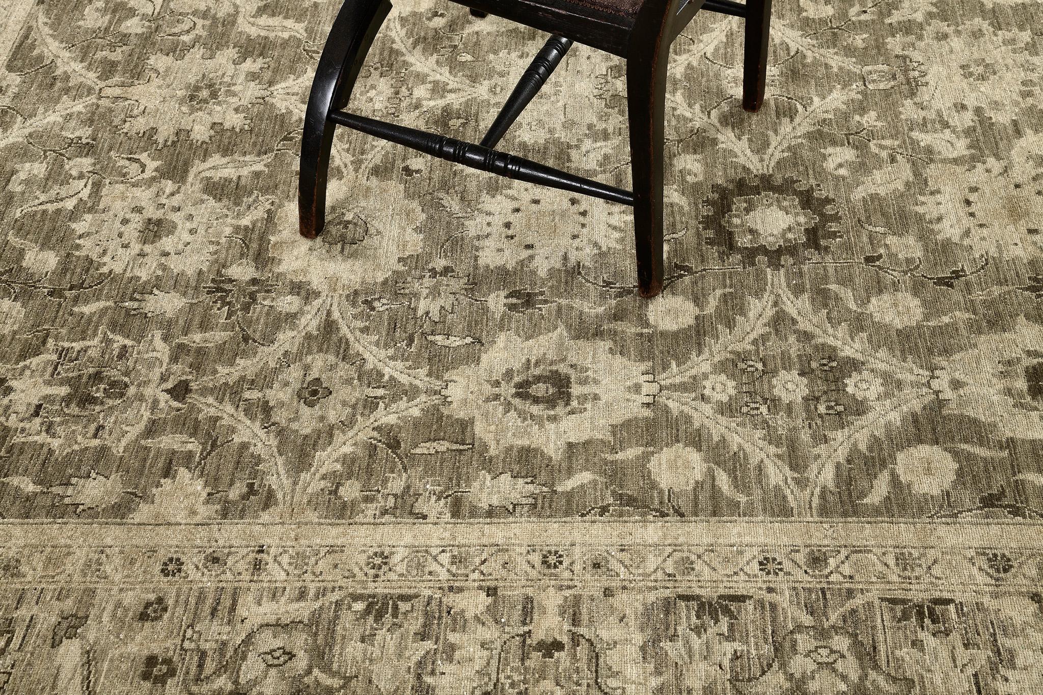 Mehraban Vintage-Teppich im Sultanabad-Stil D244 (Handgeknüpft) im Angebot