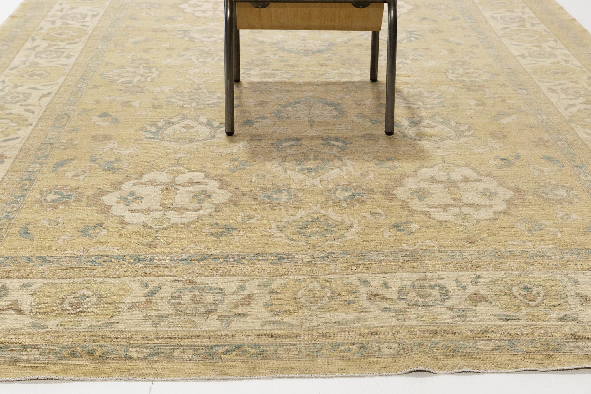 Hand-Knotted Mehraban Vintage Style Sultanabad Revival Rug For Sale