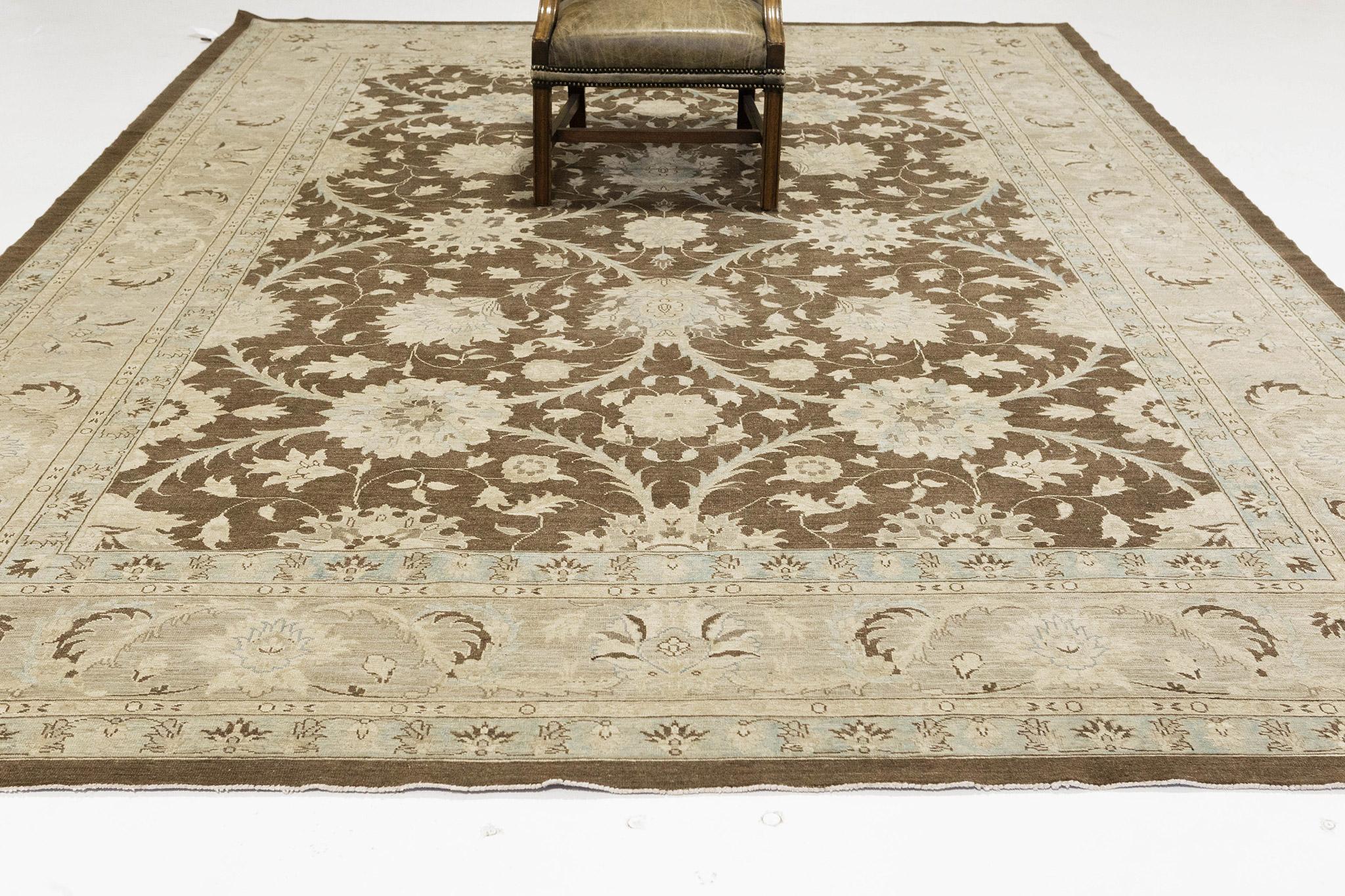 Hand-Knotted Mehraban Vintage Style Sultanabad Revival Rug For Sale