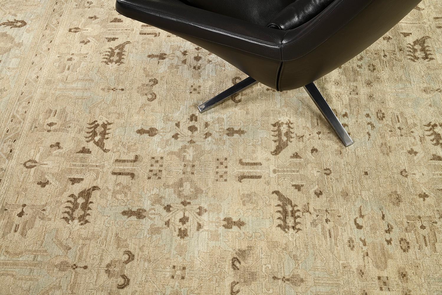 Contemporary Mehraban Vintage Style Sultanabad Revival Rug For Sale