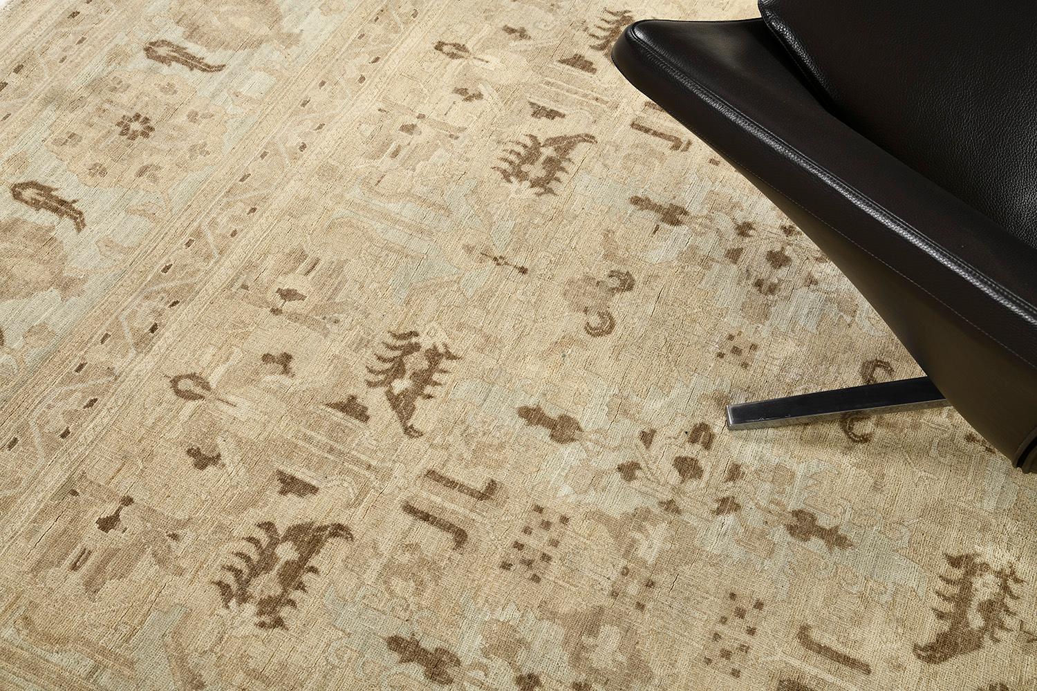 Wool Mehraban Vintage Style Sultanabad Revival Rug For Sale