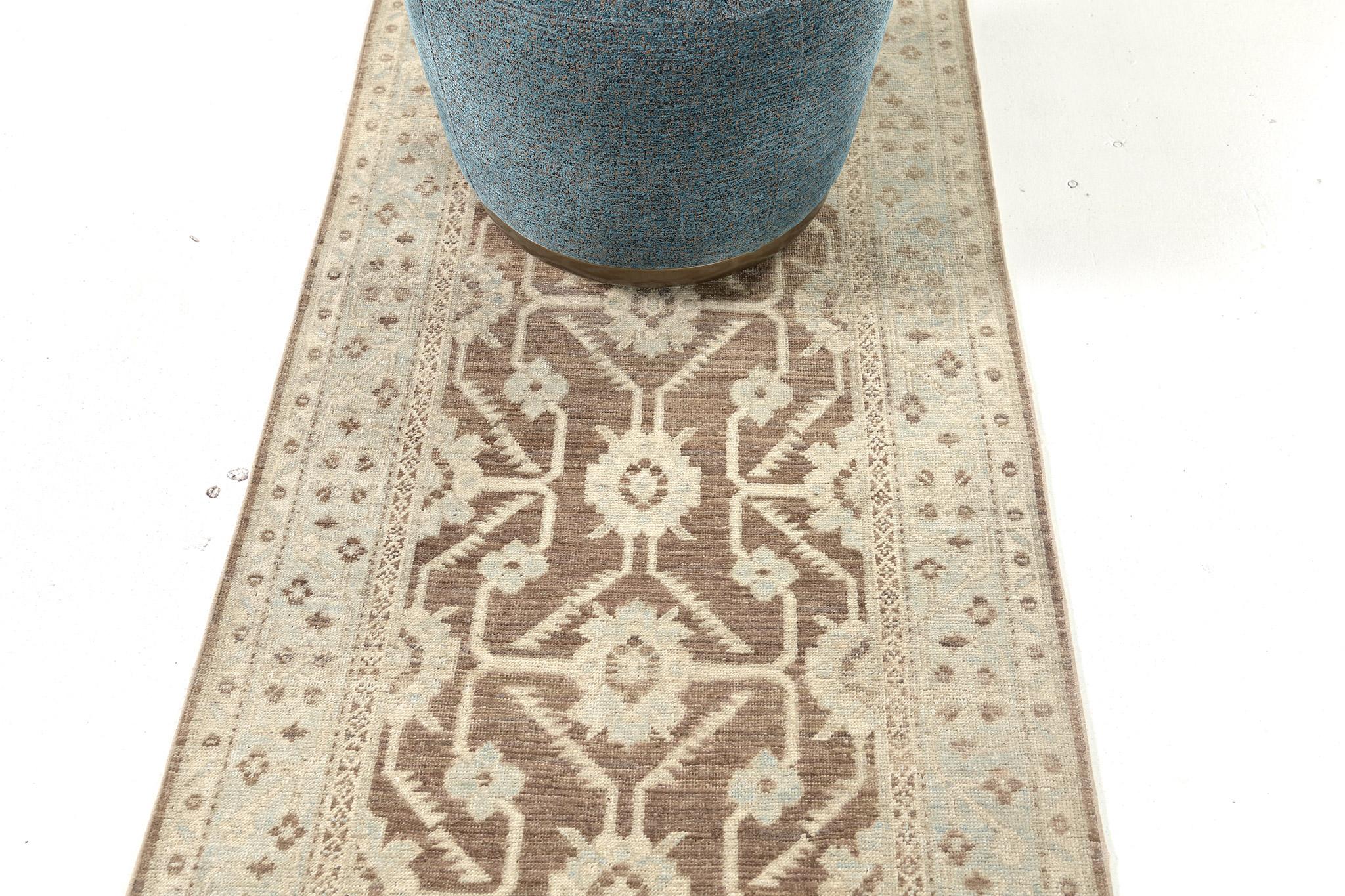 Contemporary Mehraban Vintage Style Sultanabad Revival Runner For Sale