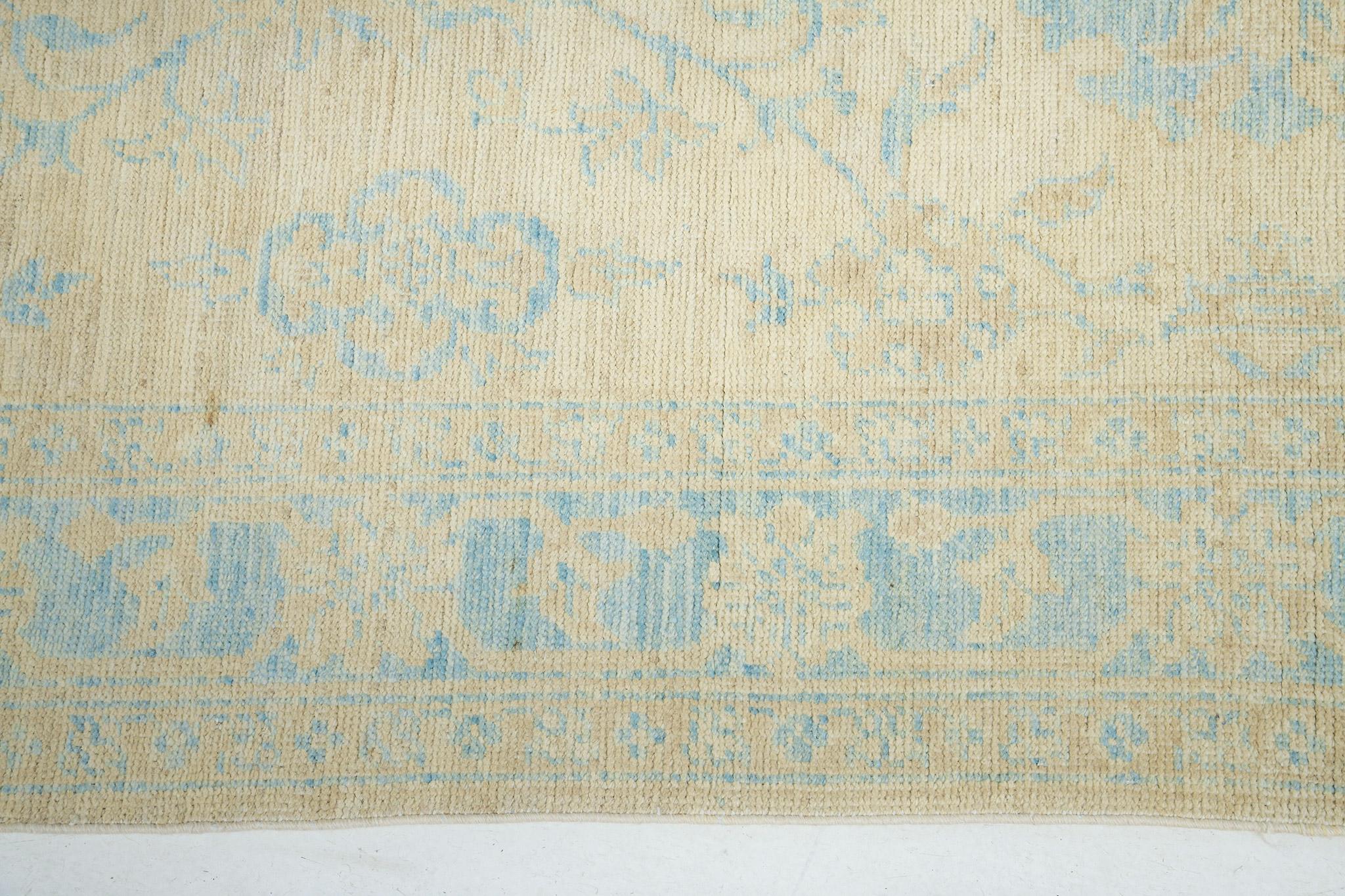 Contemporary Mehraban Vintage Style Sultanabad Revival Safira Runner For Sale