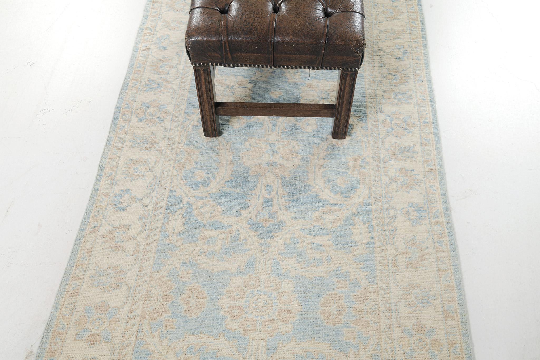 Contemporary Mehraban Vintage Style Sultanabad Revival Safira Runner For Sale