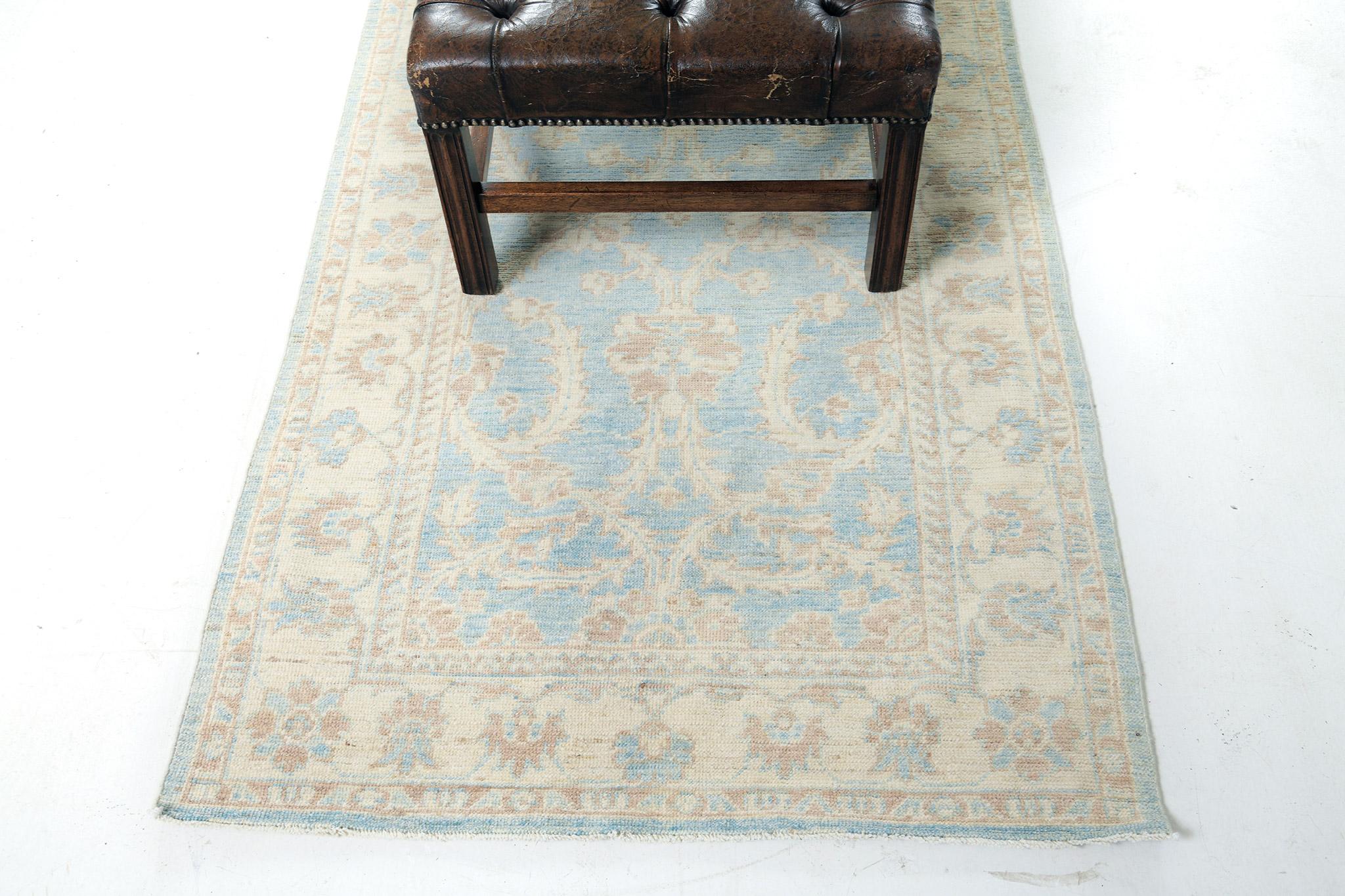 Contemporary Mehraban Vintage Style Sultanabad Revival Safira Runner For Sale