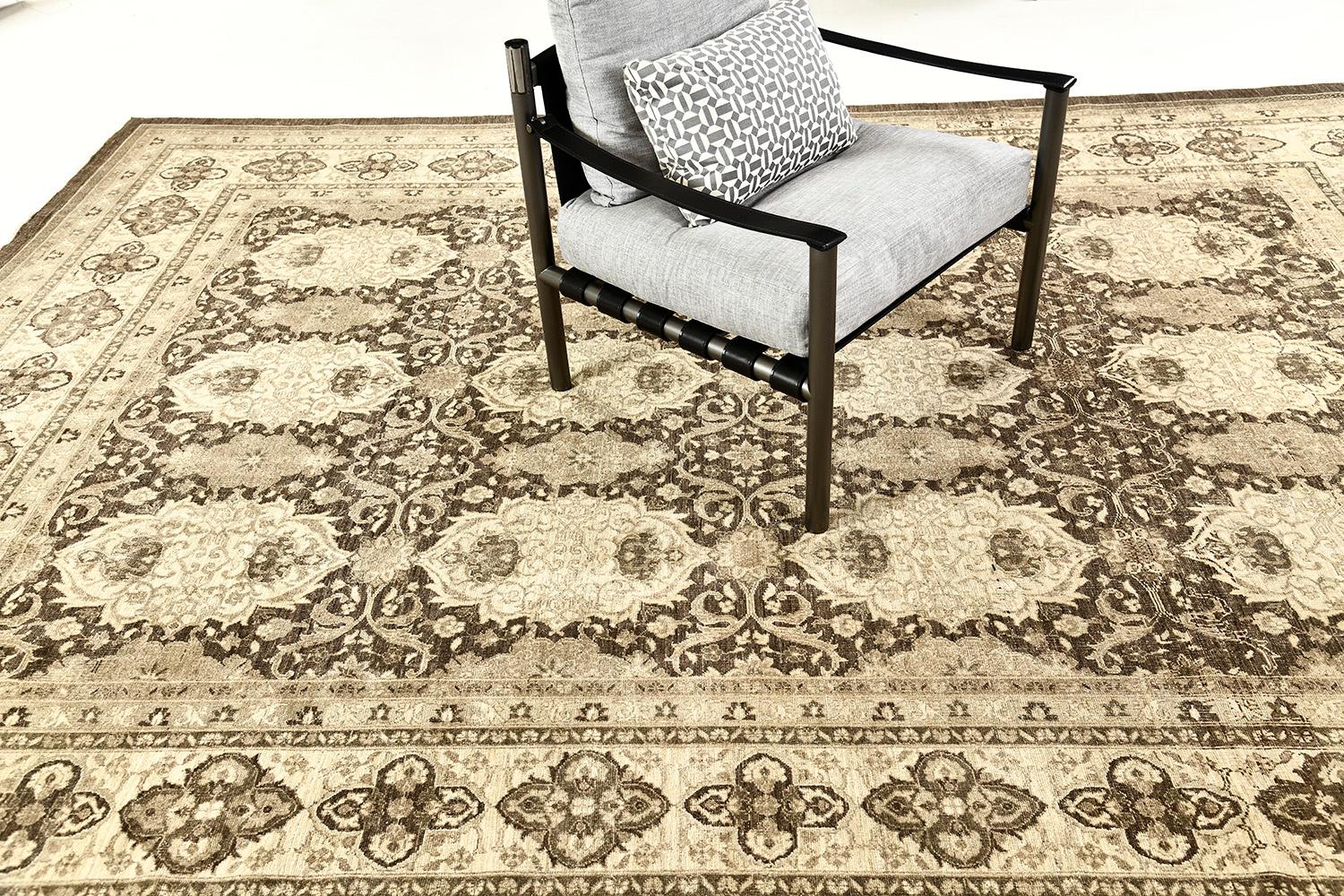 Mehraban Vintage-Teppich im Tabriz-Design D5169 im Zustand „Neu“ im Angebot in WEST HOLLYWOOD, CA