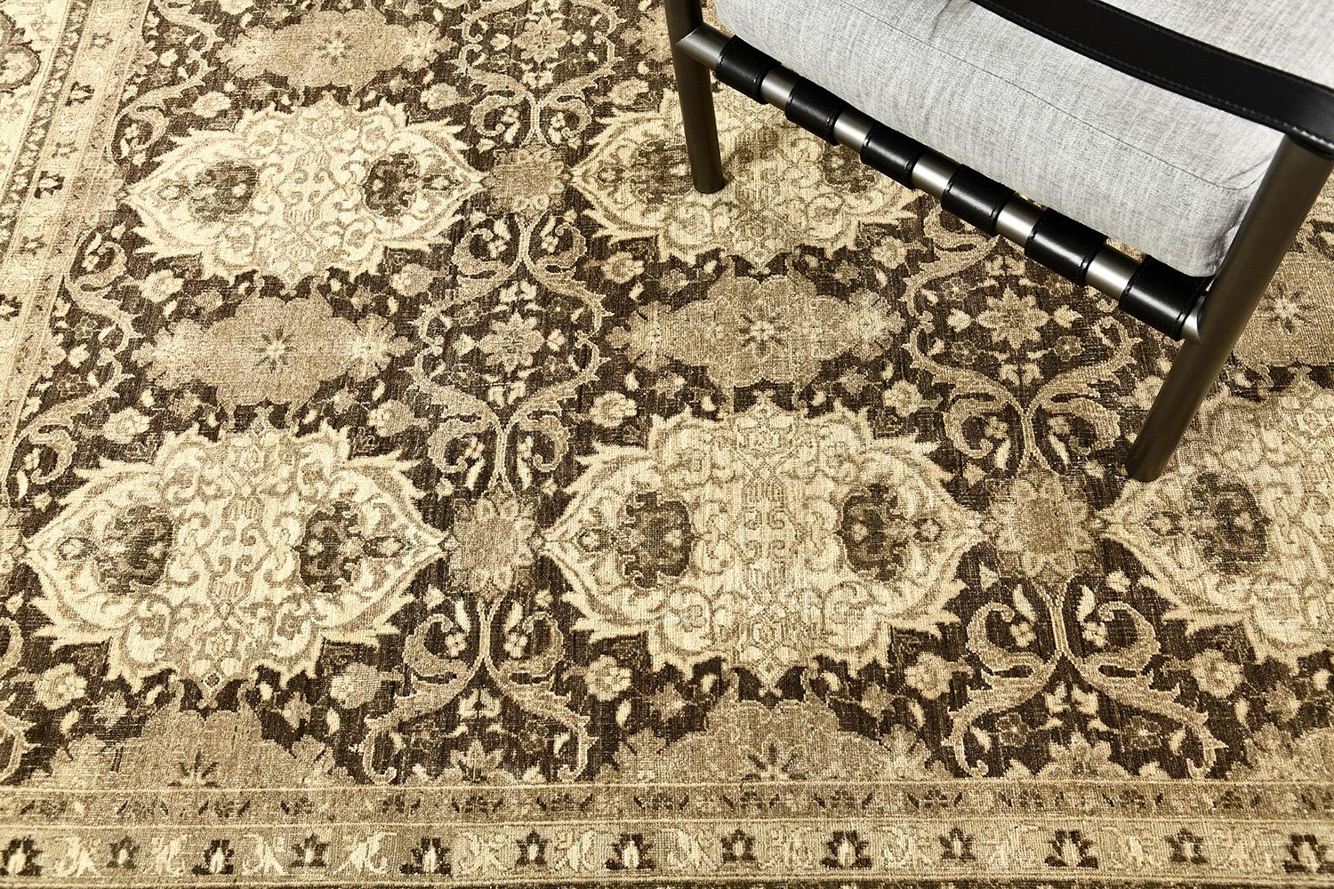 Mehraban Vintage-Teppich im Tabriz-Design D5169 (21. Jahrhundert und zeitgenössisch) im Angebot